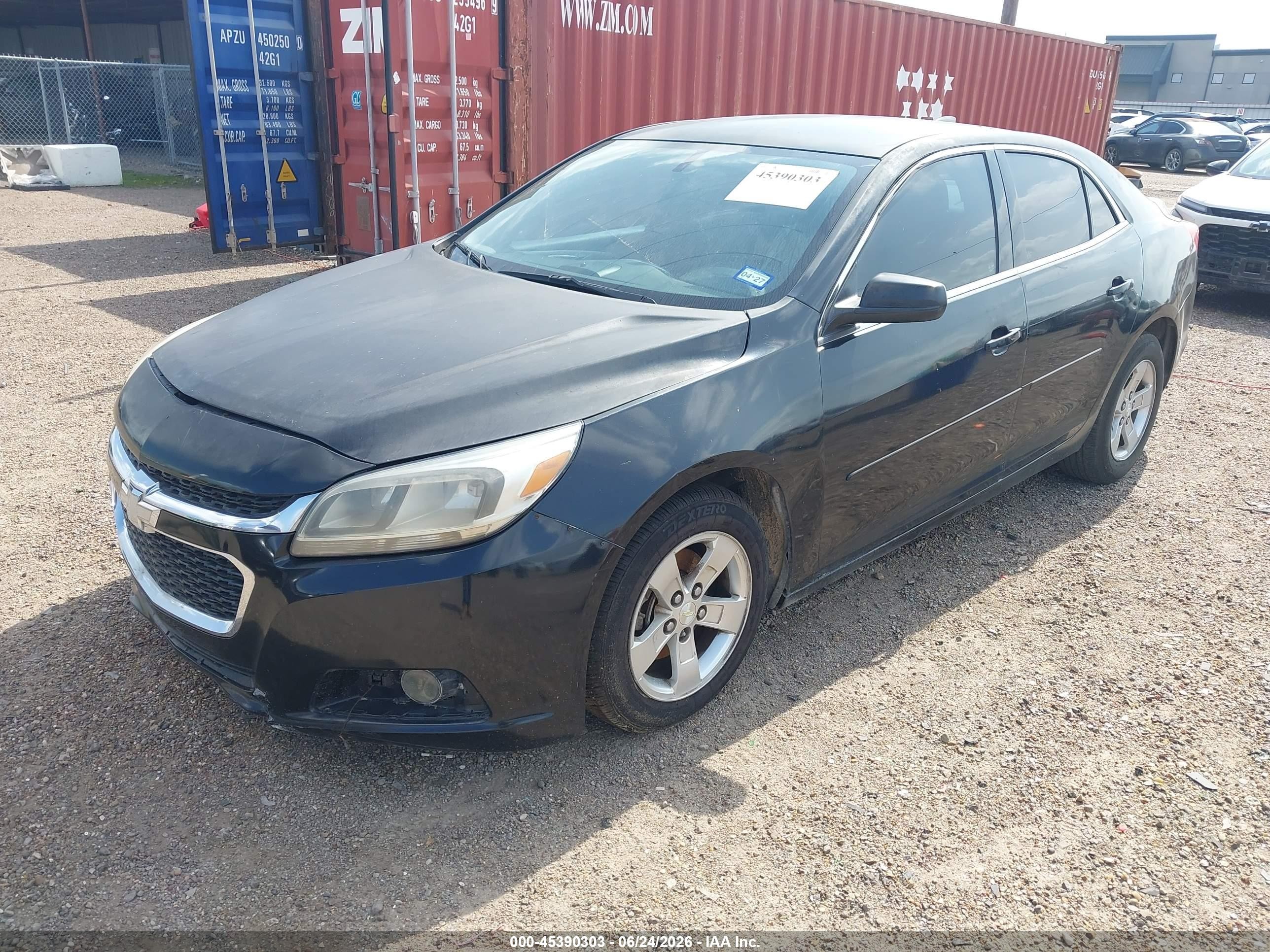 2015 Chevrolet Malibu Ls Black vin: 1G11B5SL0FF334420