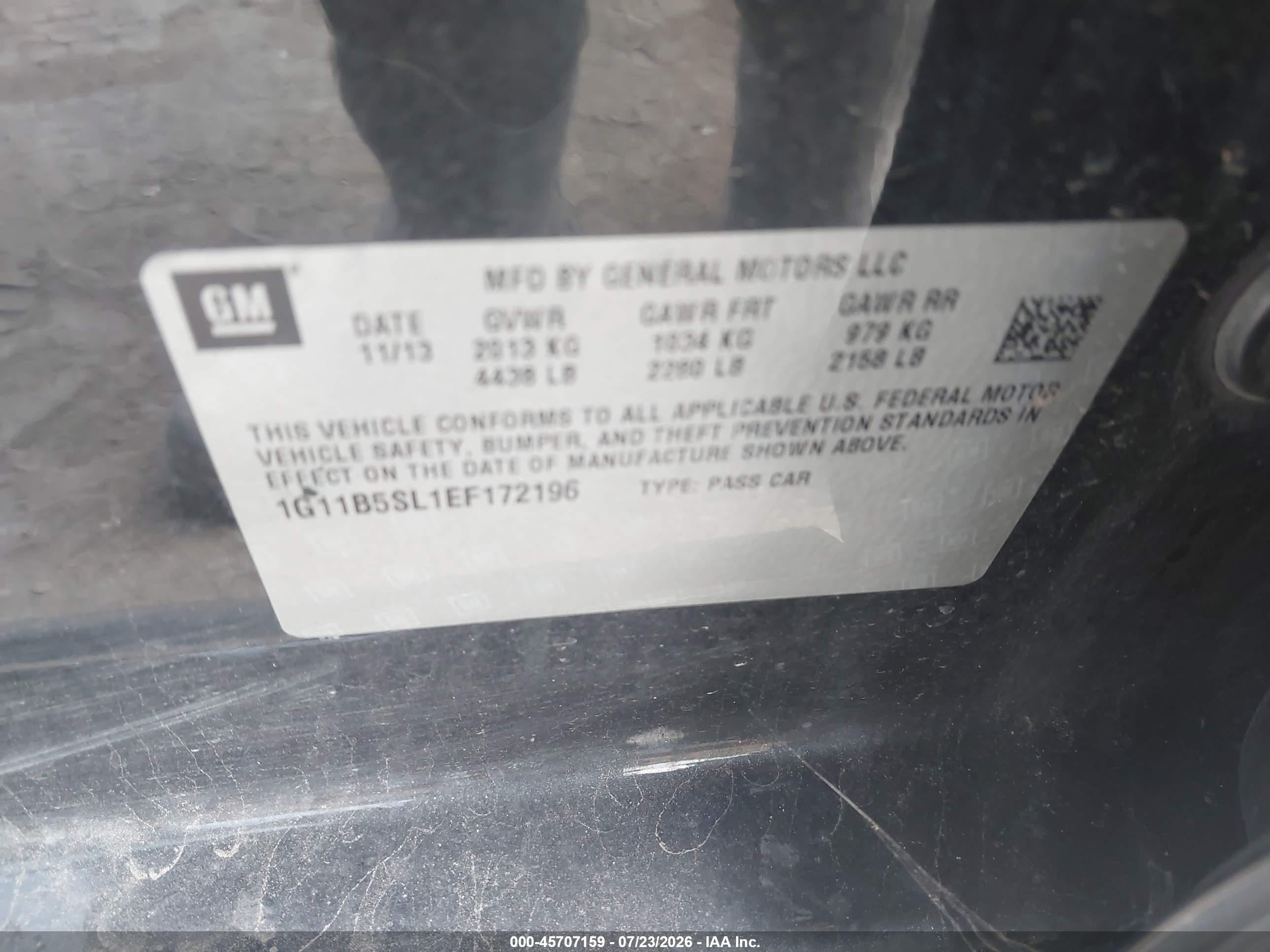 2014 Chevrolet Malibu 1ls Black vin: 1G11B5SL1EF172196