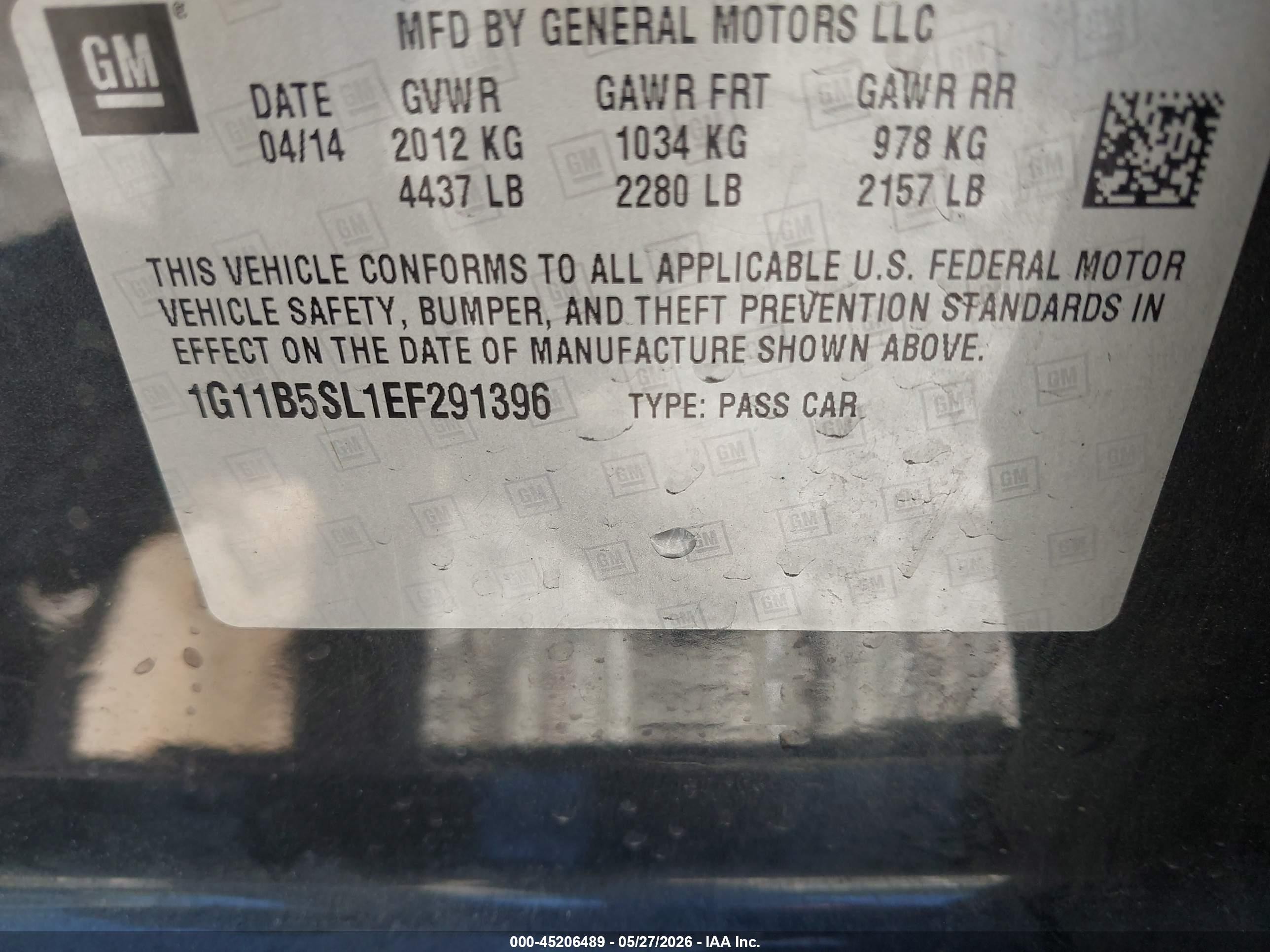 2014 Chevrolet Malibu 1ls Gray vin: 1G11B5SL1EF291396