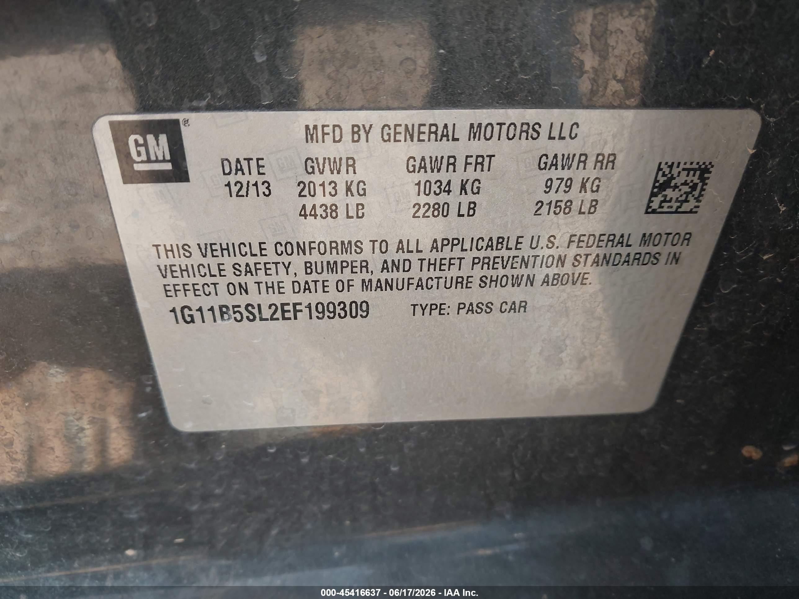 2014 Chevrolet Malibu 1ls Gray vin: 1G11B5SL2EF199309