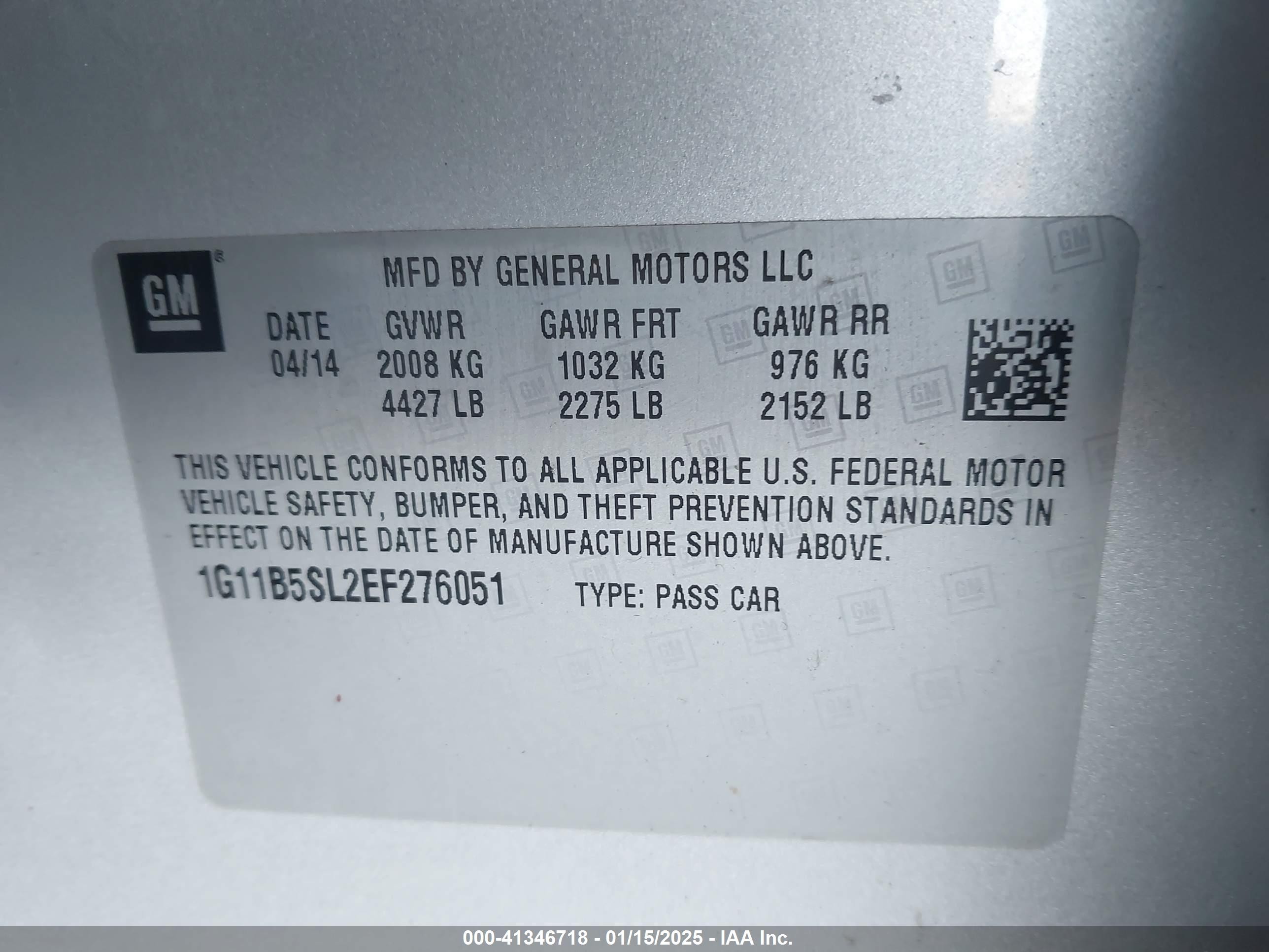 2014 Chevrolet Malibu 1ls Silver vin: 1G11B5SL2EF276051