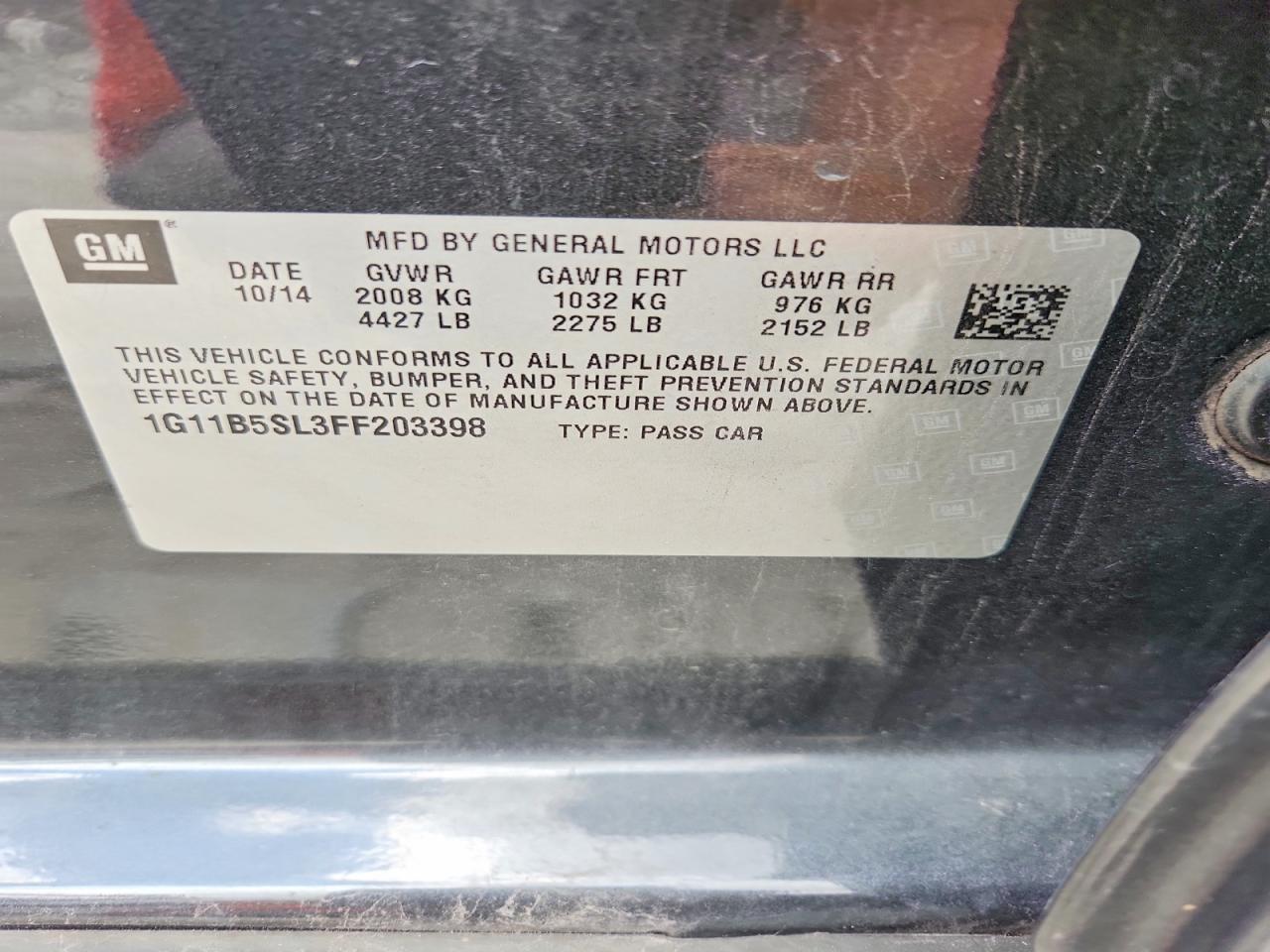 2015 Chevrolet Malibu Ls Gray vin: 1G11B5SL3FF203398