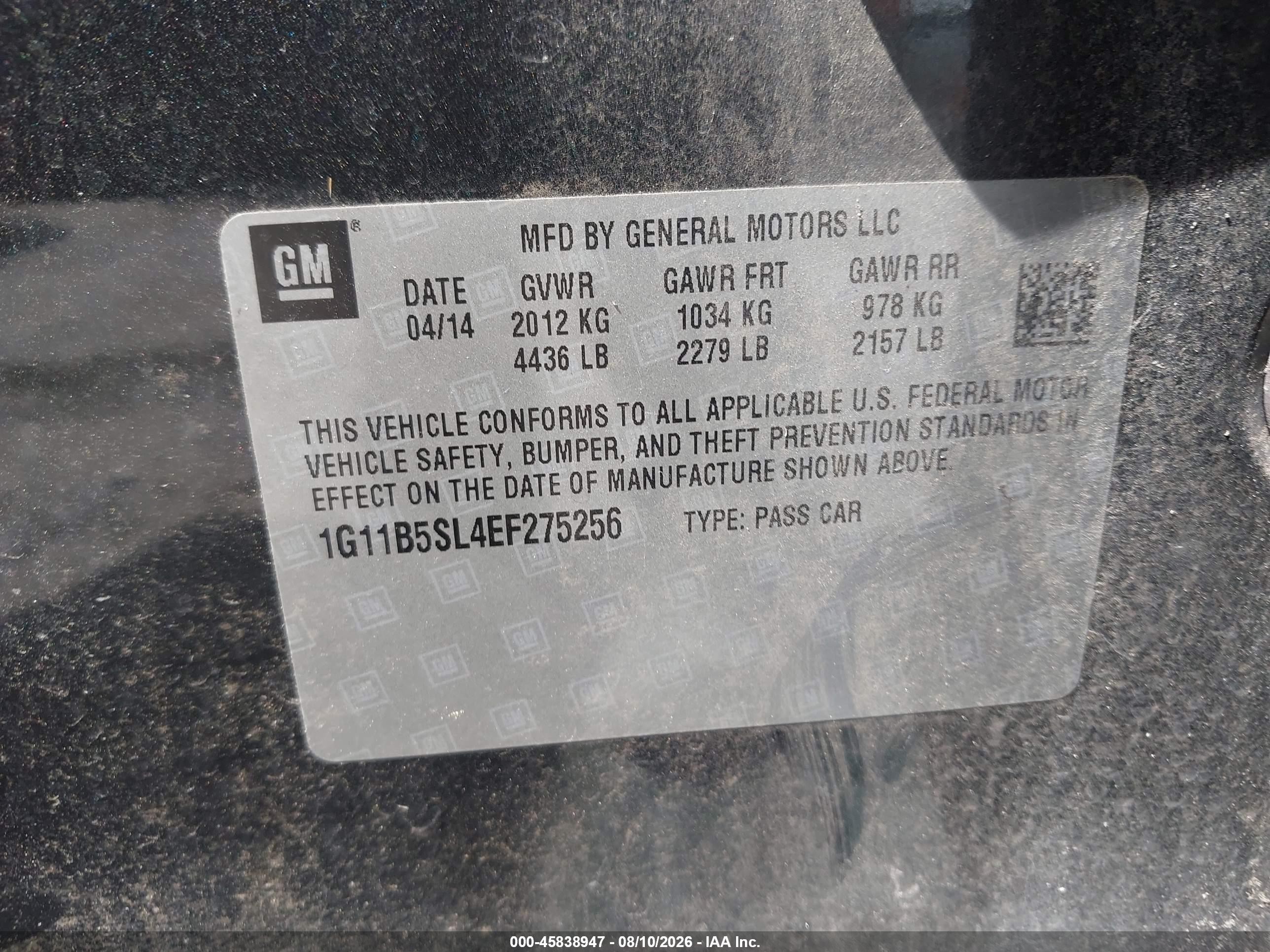 2014 Chevrolet Malibu 1ls Gray vin: 1G11B5SL4EF275256