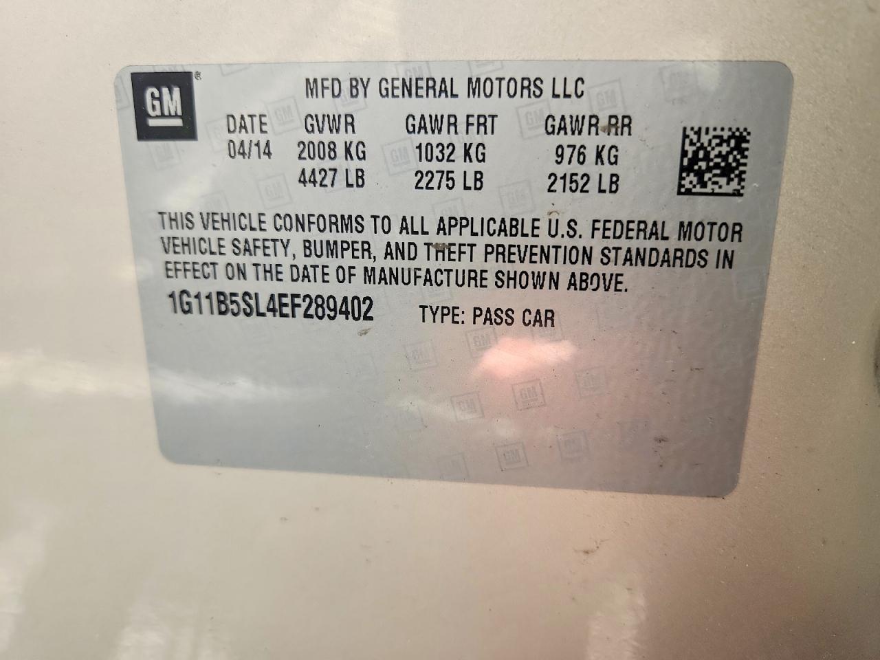 2014 Chevrolet Malibu Ls Gold vin: 1G11B5SL4EF289402