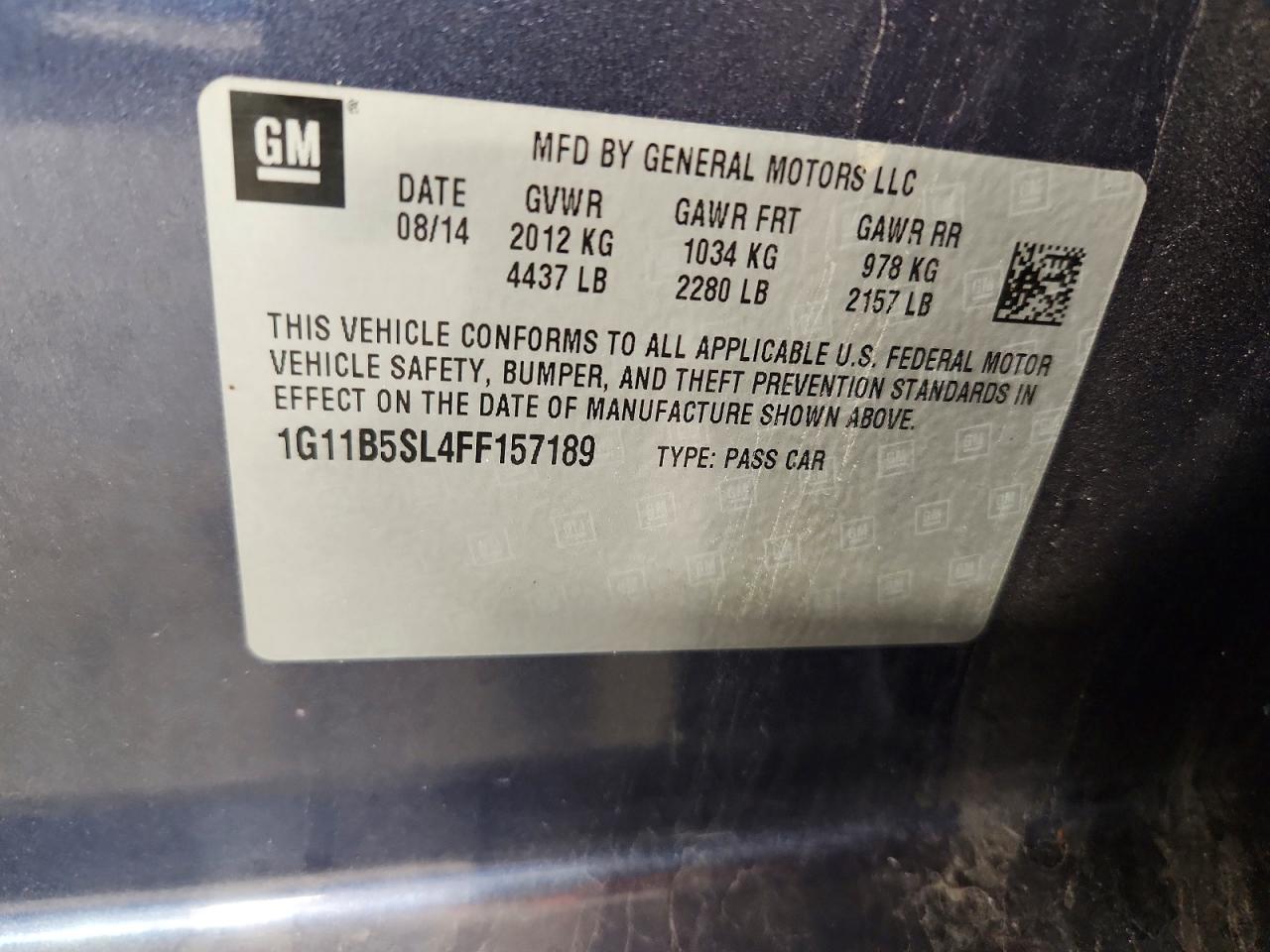 2015 Chevrolet Malibu Ls Blue vin: 1G11B5SL4FF157189