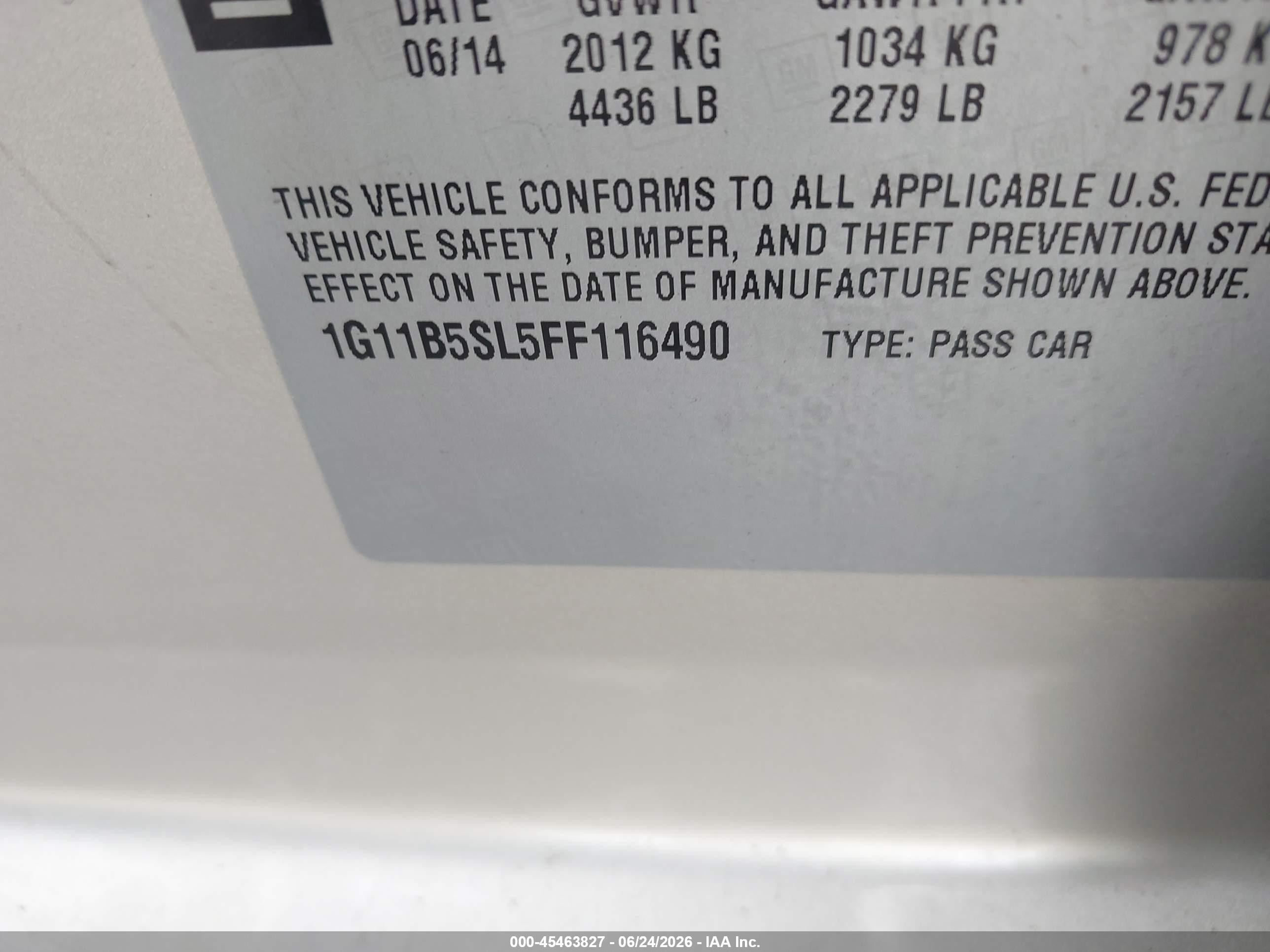 2015 Chevrolet Malibu Ls Beige vin: 1G11B5SL5FF116490