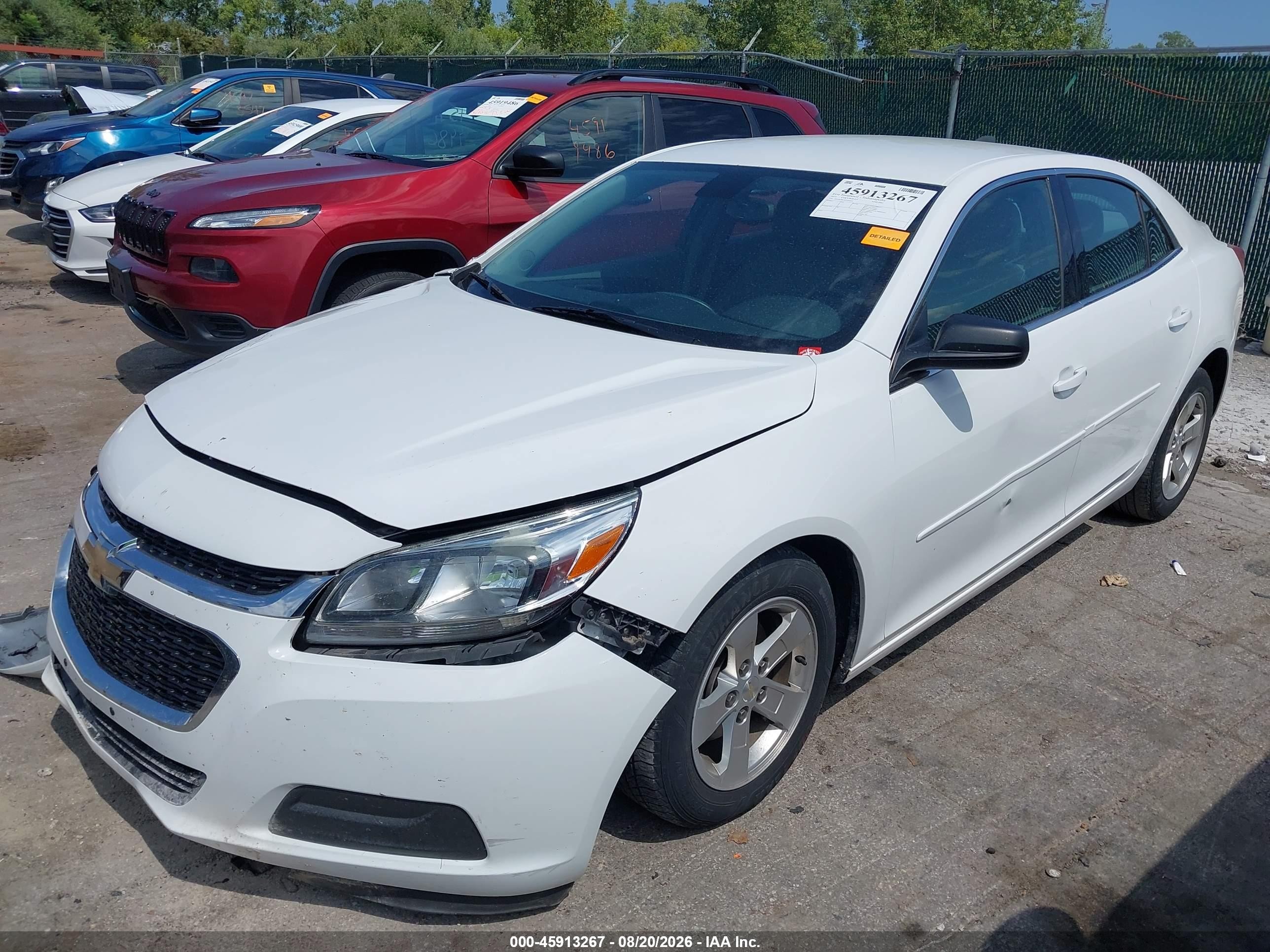 2015 Chevrolet Malibu Ls White vin: 1G11B5SL5FF241652