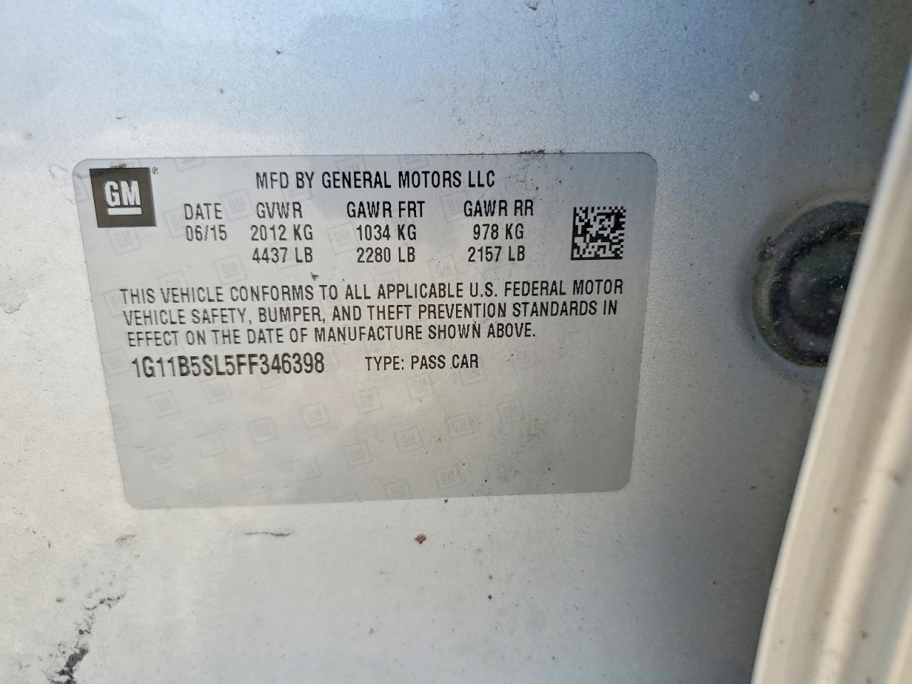 2015 Chevrolet Malibu Ls Серебряный vin: 1G11B5SL5FF346398