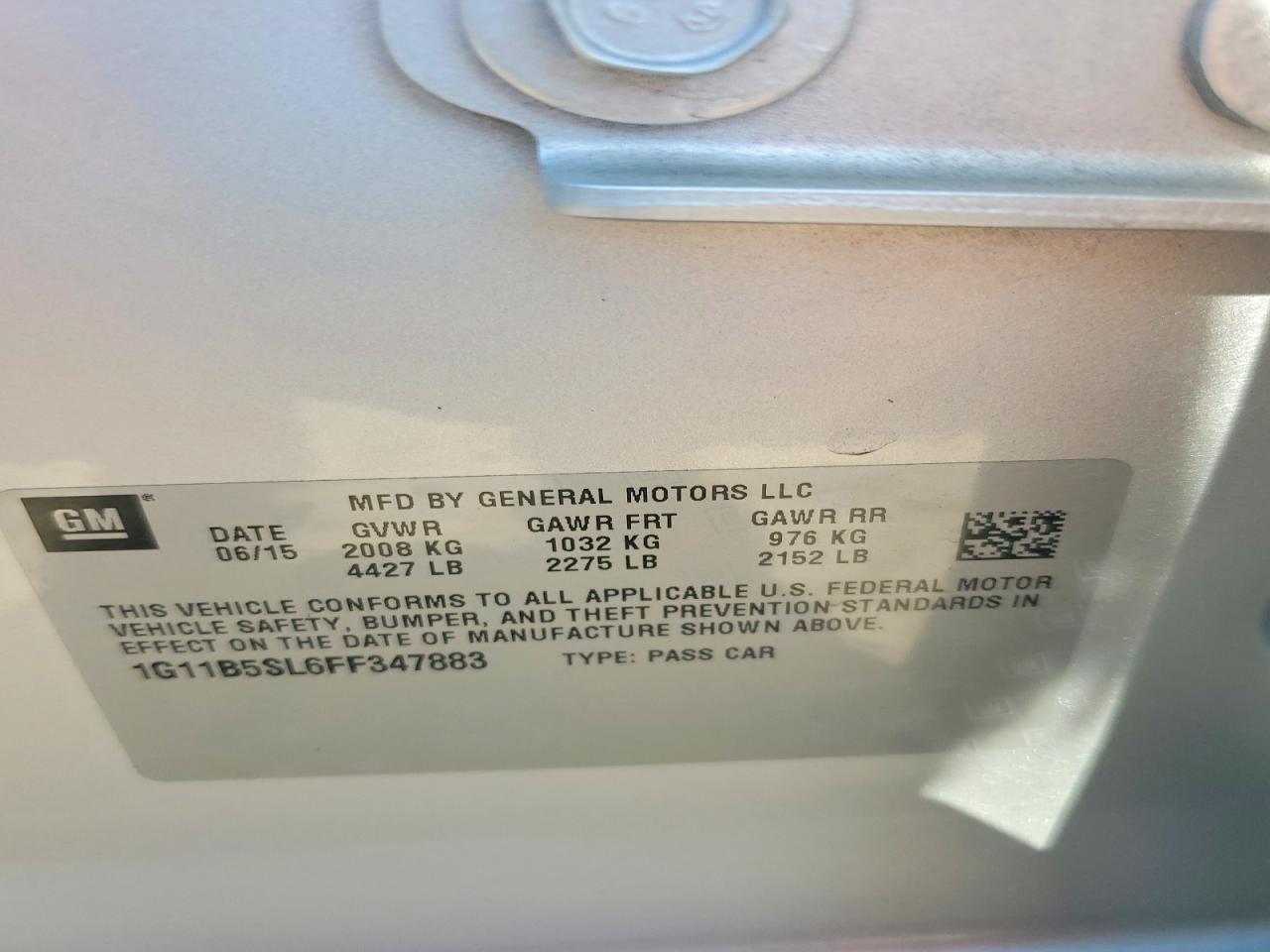 2015 Chevrolet Malibu Ls Silver vin: 1G11B5SL6FF347883