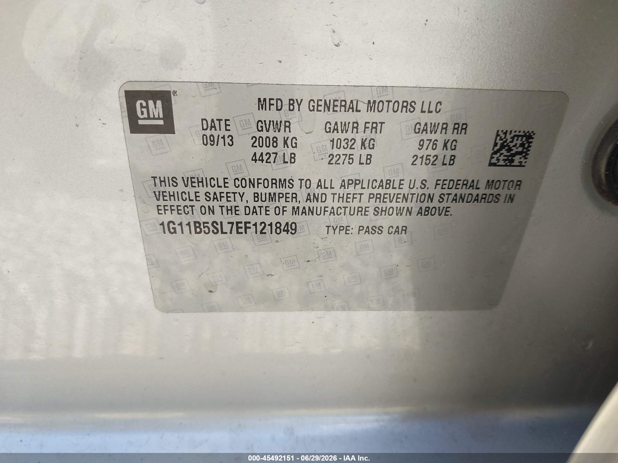 2014 Chevrolet Malibu 1ls Silver vin: 1G11B5SL7EF121849