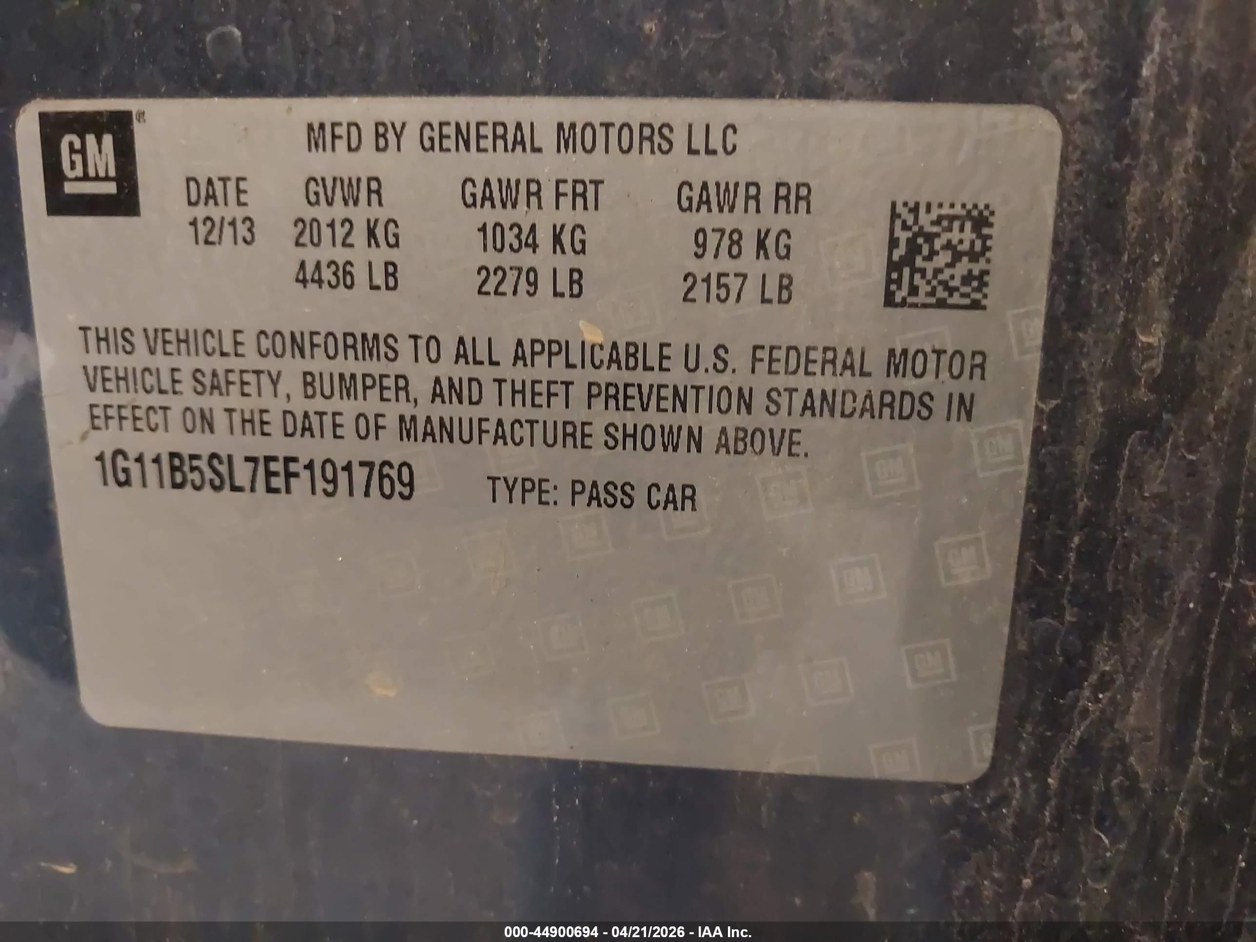 2014 Chevrolet Malibu 1ls Blue vin: 1G11B5SL7EF191769