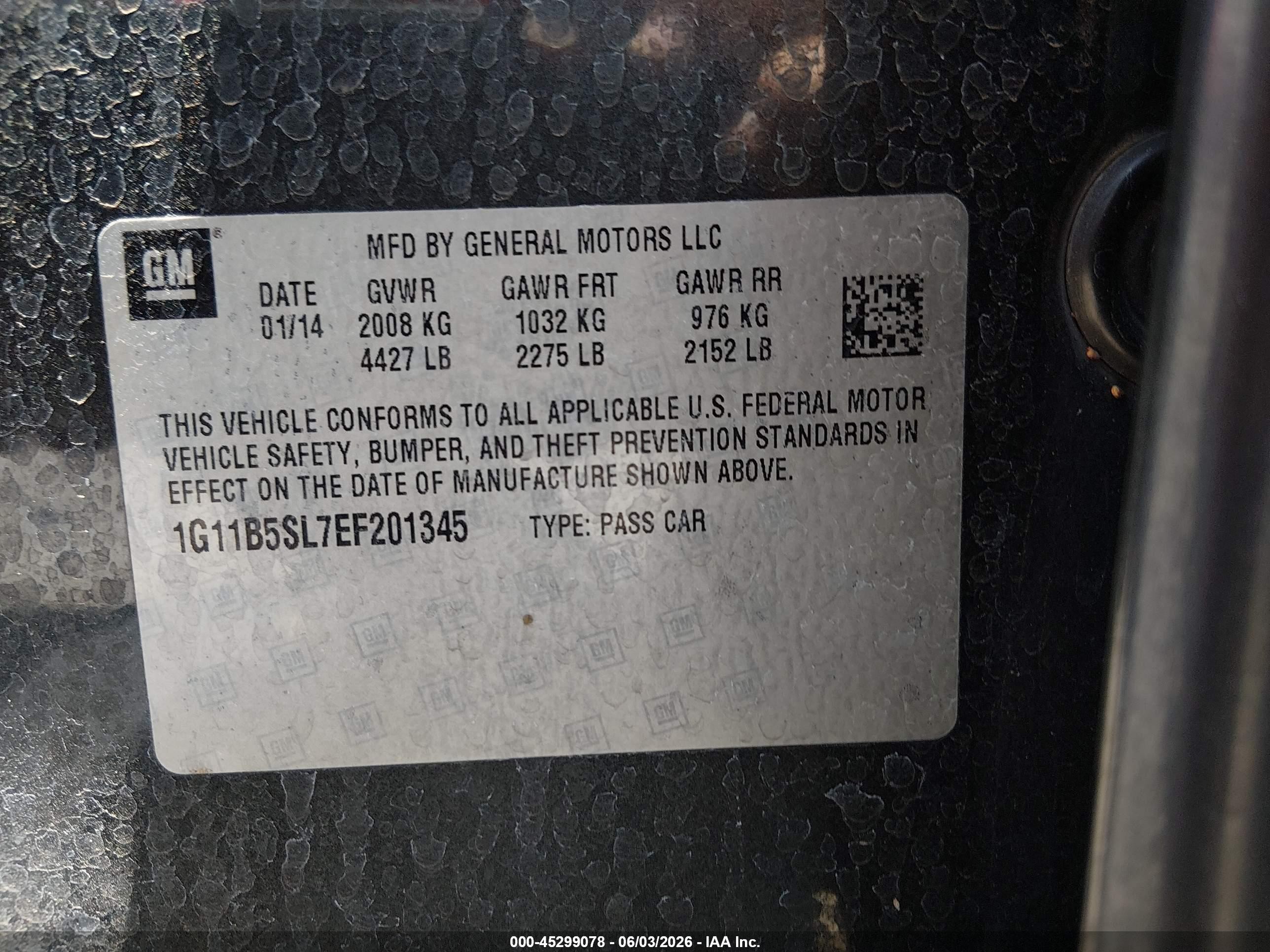 2014 Chevrolet Malibu 1ls Gray vin: 1G11B5SL7EF201345