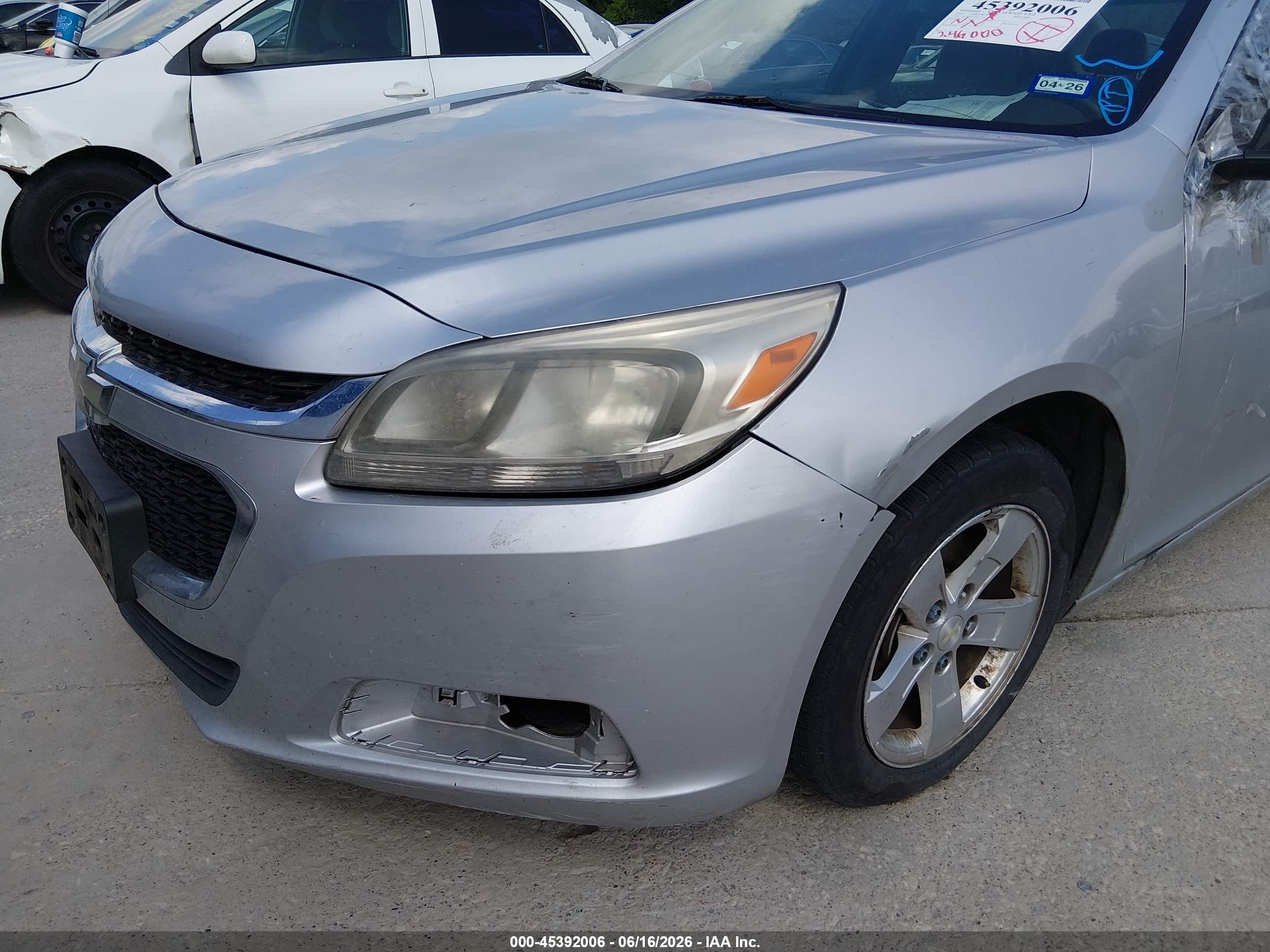 2015 Chevrolet Malibu Ls Gray vin: 1G11B5SL7FF115535