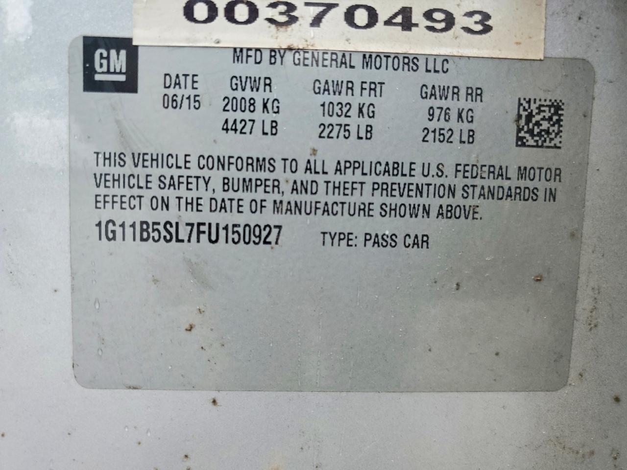 2015 Chevrolet Malibu Ls Silver vin: 1G11B5SL7FU150927