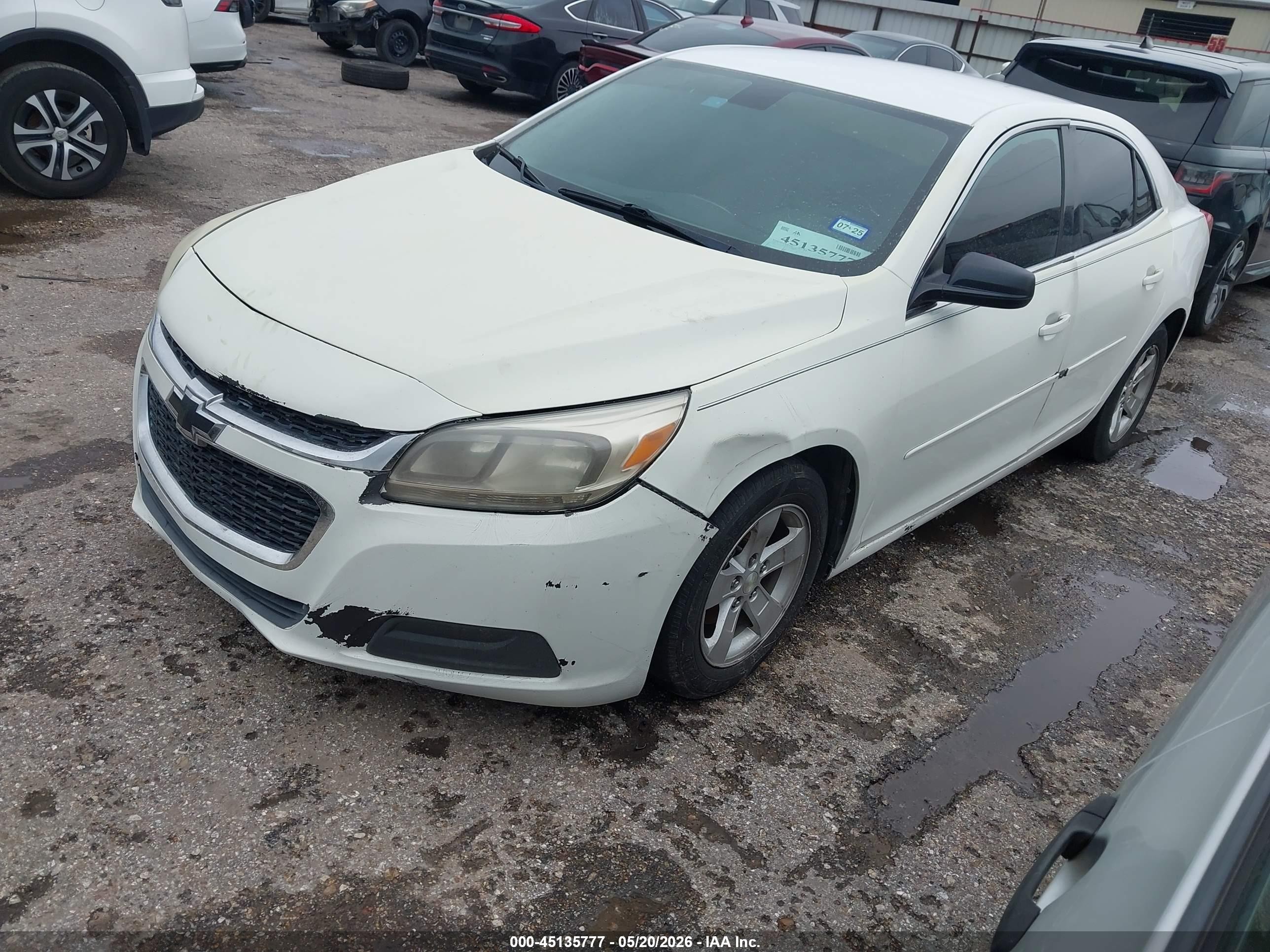 2015 Chevrolet Malibu Ls White vin: 1G11B5SL8FF345875