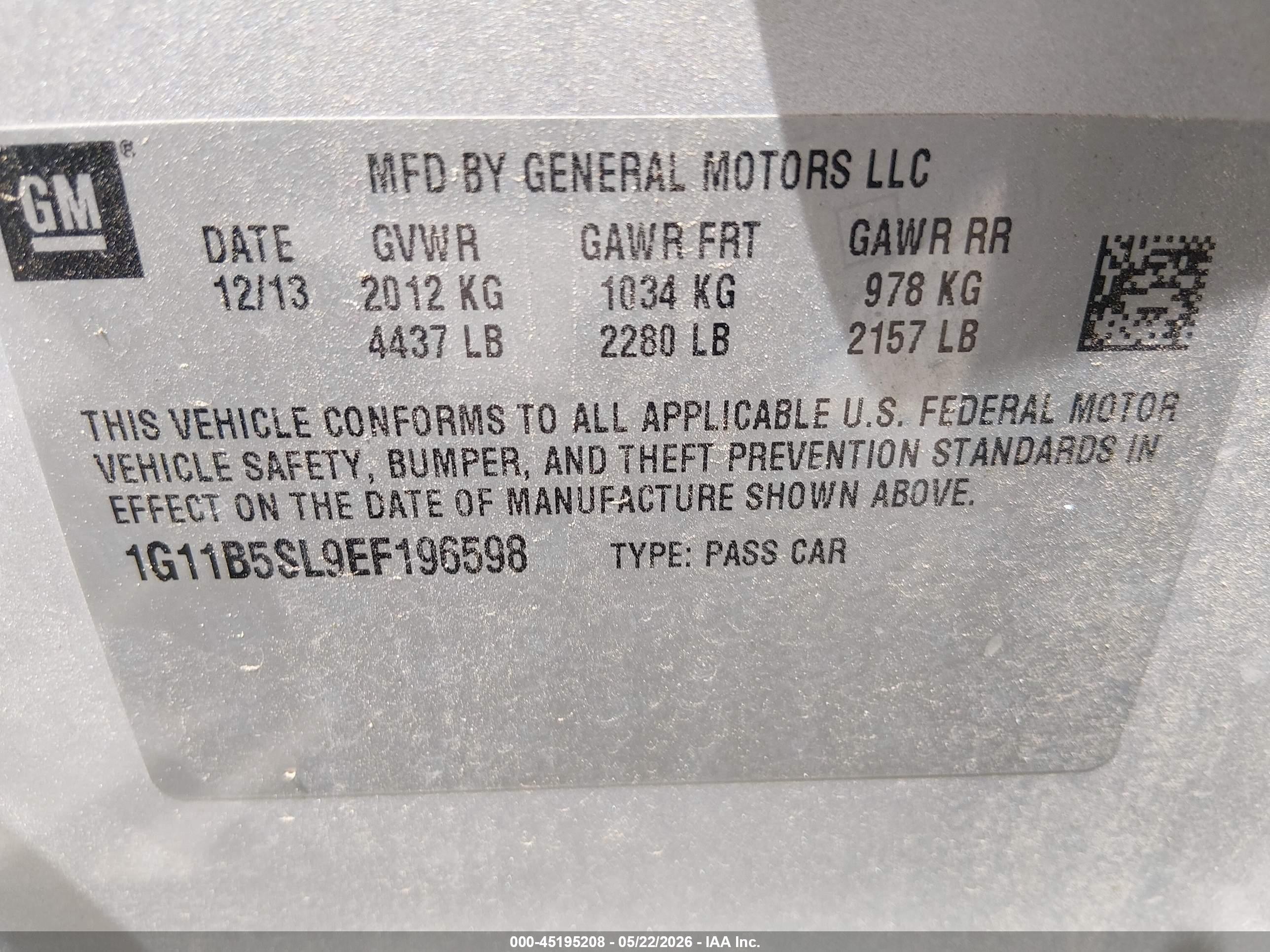 2014 Chevrolet Malibu 1ls Silver vin: 1G11B5SL9EF196598