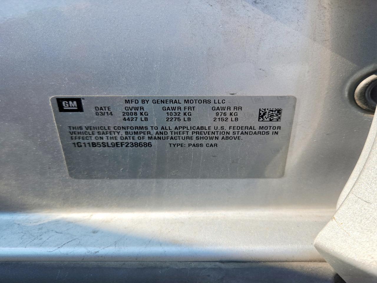 2014 Chevrolet Malibu Ls Silver vin: 1G11B5SL9EF238686