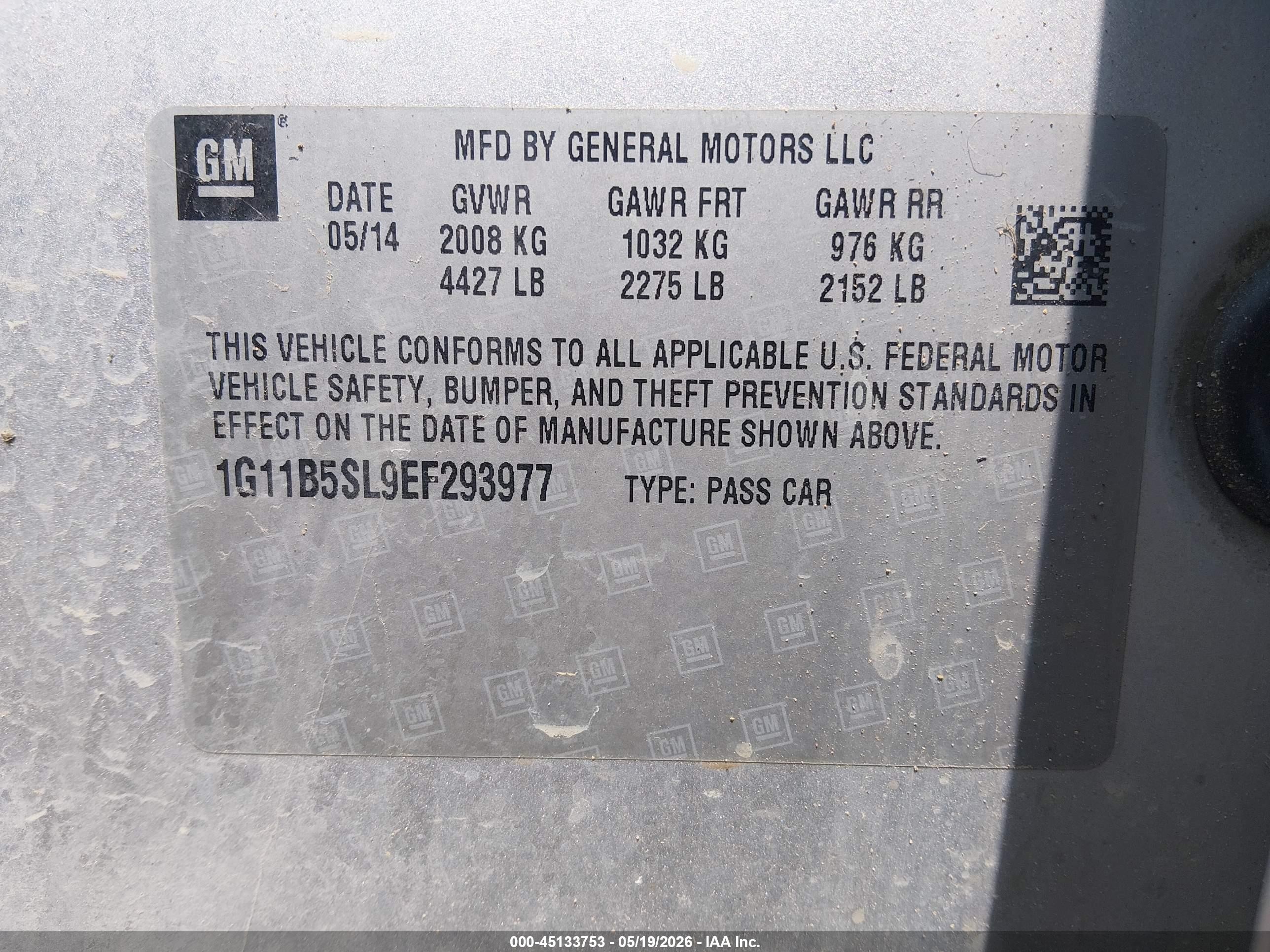 2014 Chevrolet Malibu 1ls Silver vin: 1G11B5SL9EF293977