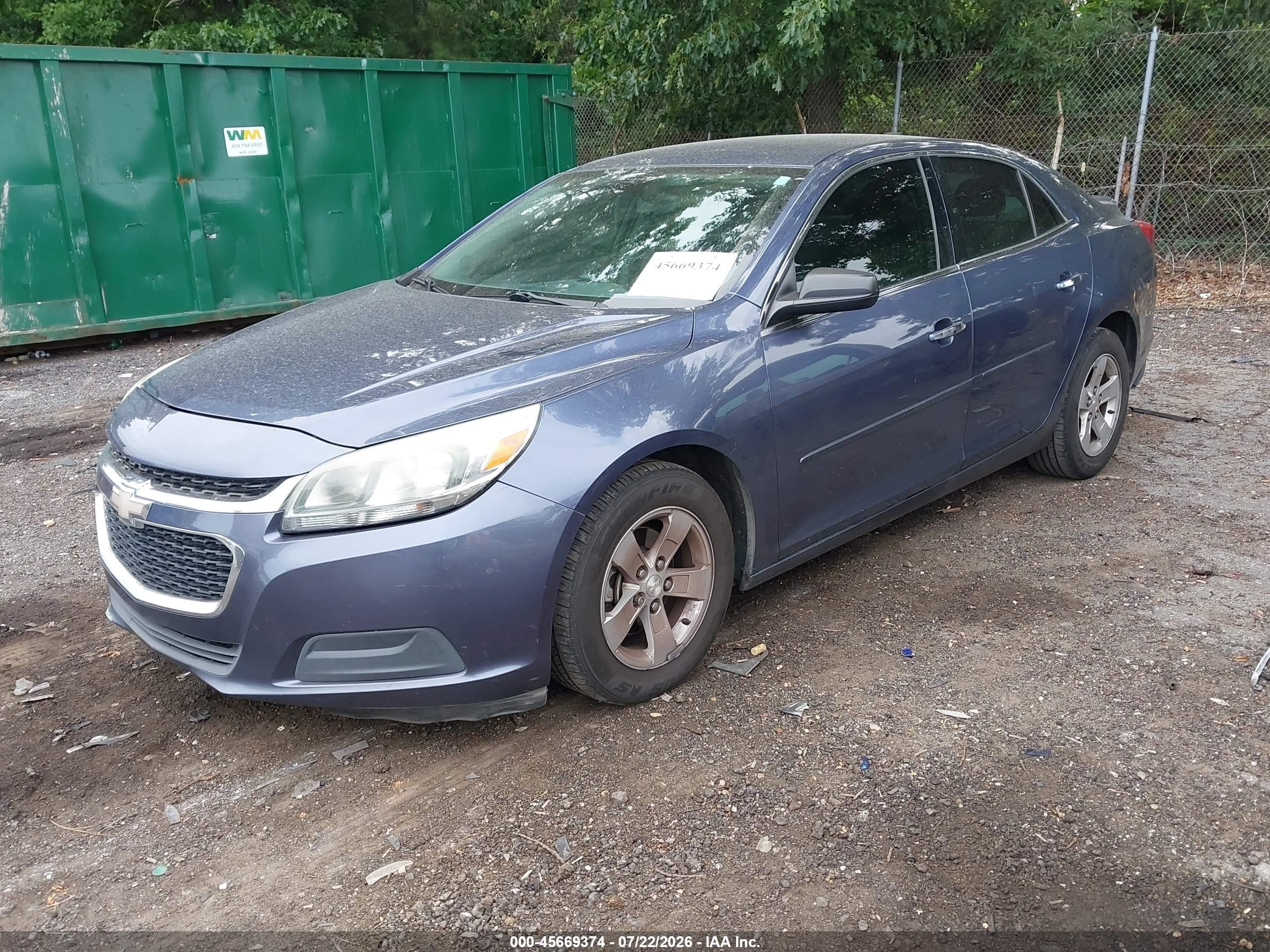 2015 Chevrolet Malibu Ls Blue vin: 1G11B5SL9FF207746