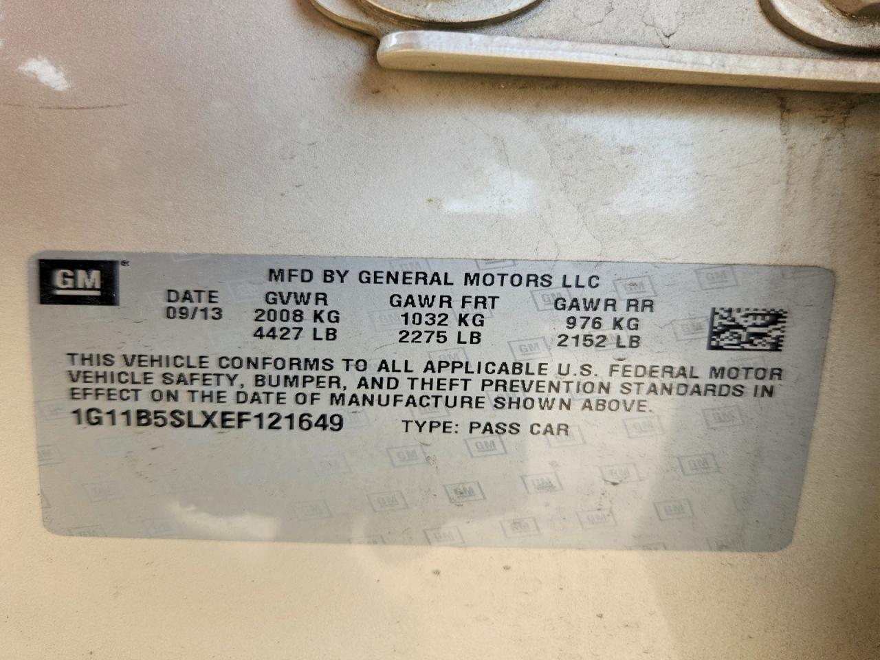 2014 Chevrolet Malibu Ls Gold vin: 1G11B5SLXEF121649