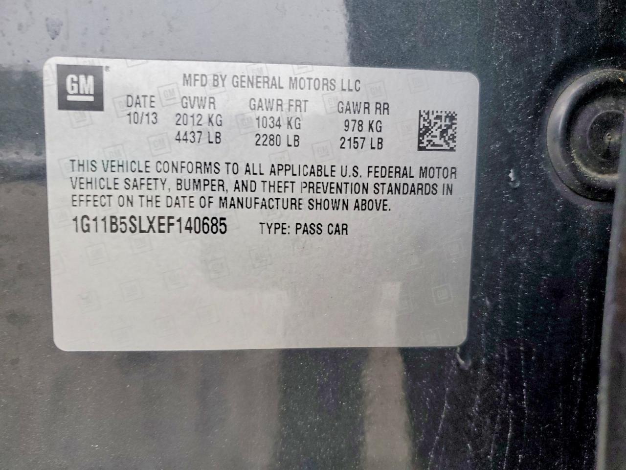 2014 Chevrolet Malibu Ls Gray vin: 1G11B5SLXEF140685