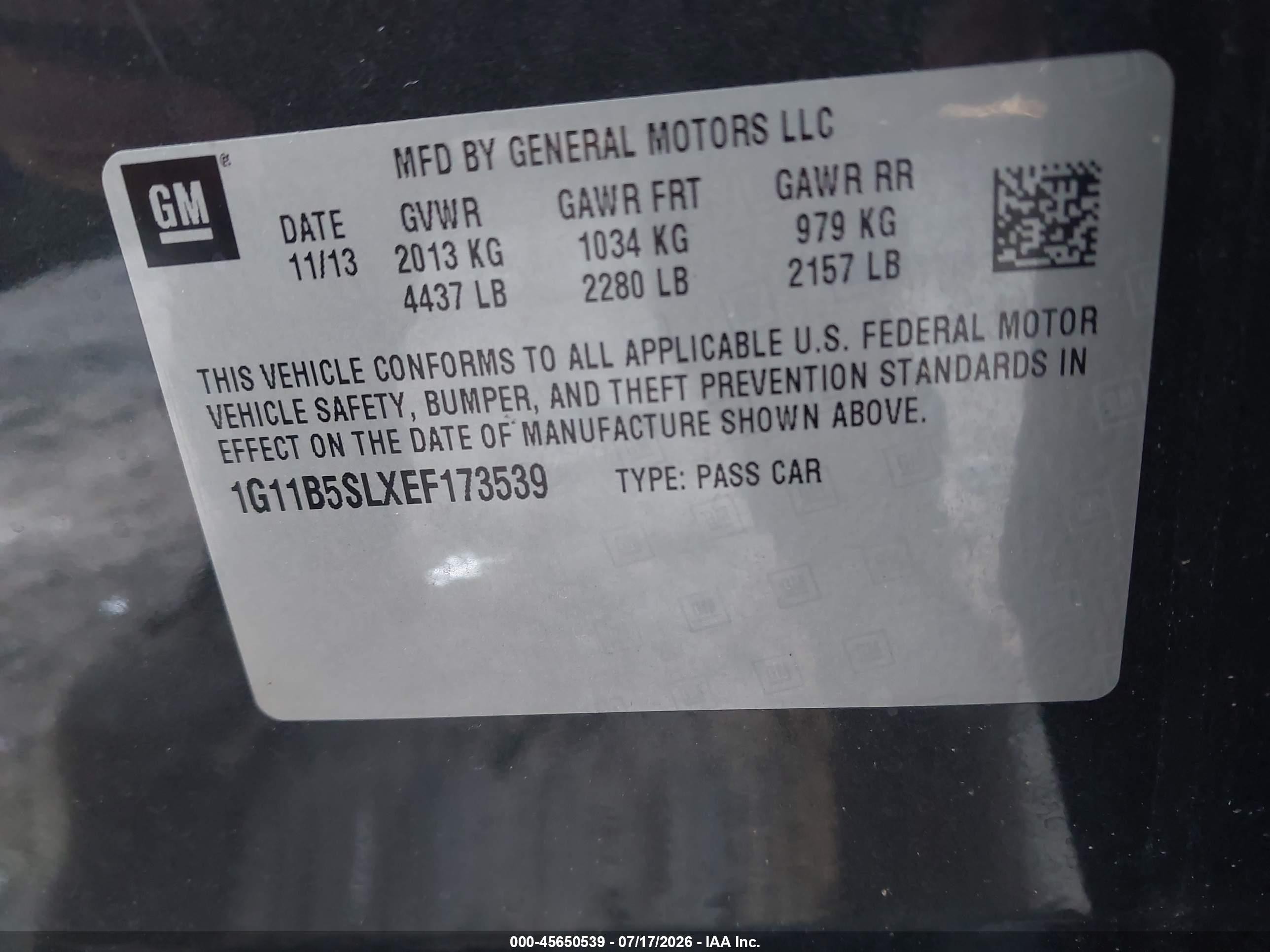 2014 Chevrolet Malibu 1ls Gray vin: 1G11B5SLXEF173539