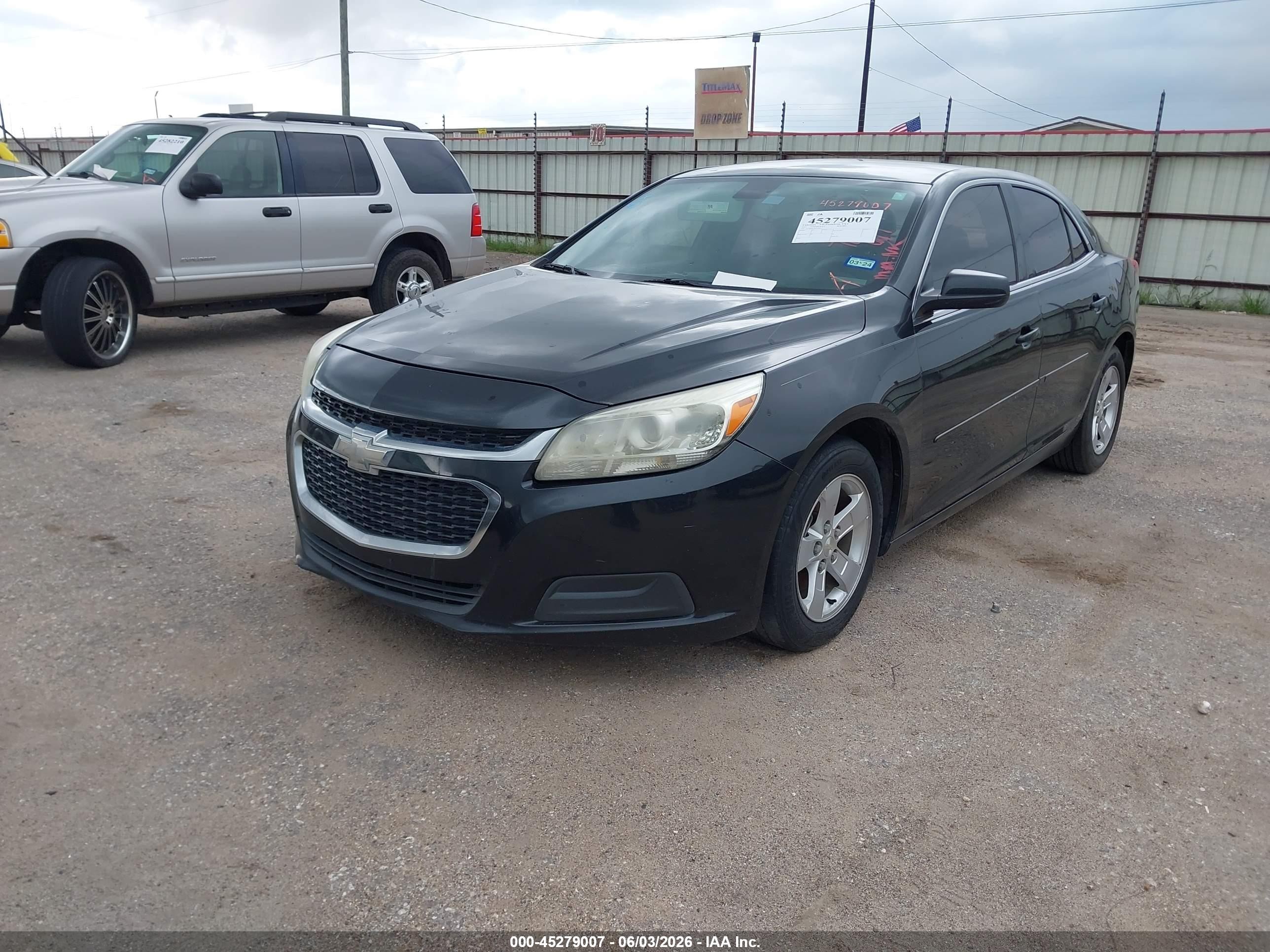 2015 Chevrolet Malibu Ls Black vin: 1G11B5SLXFF108031