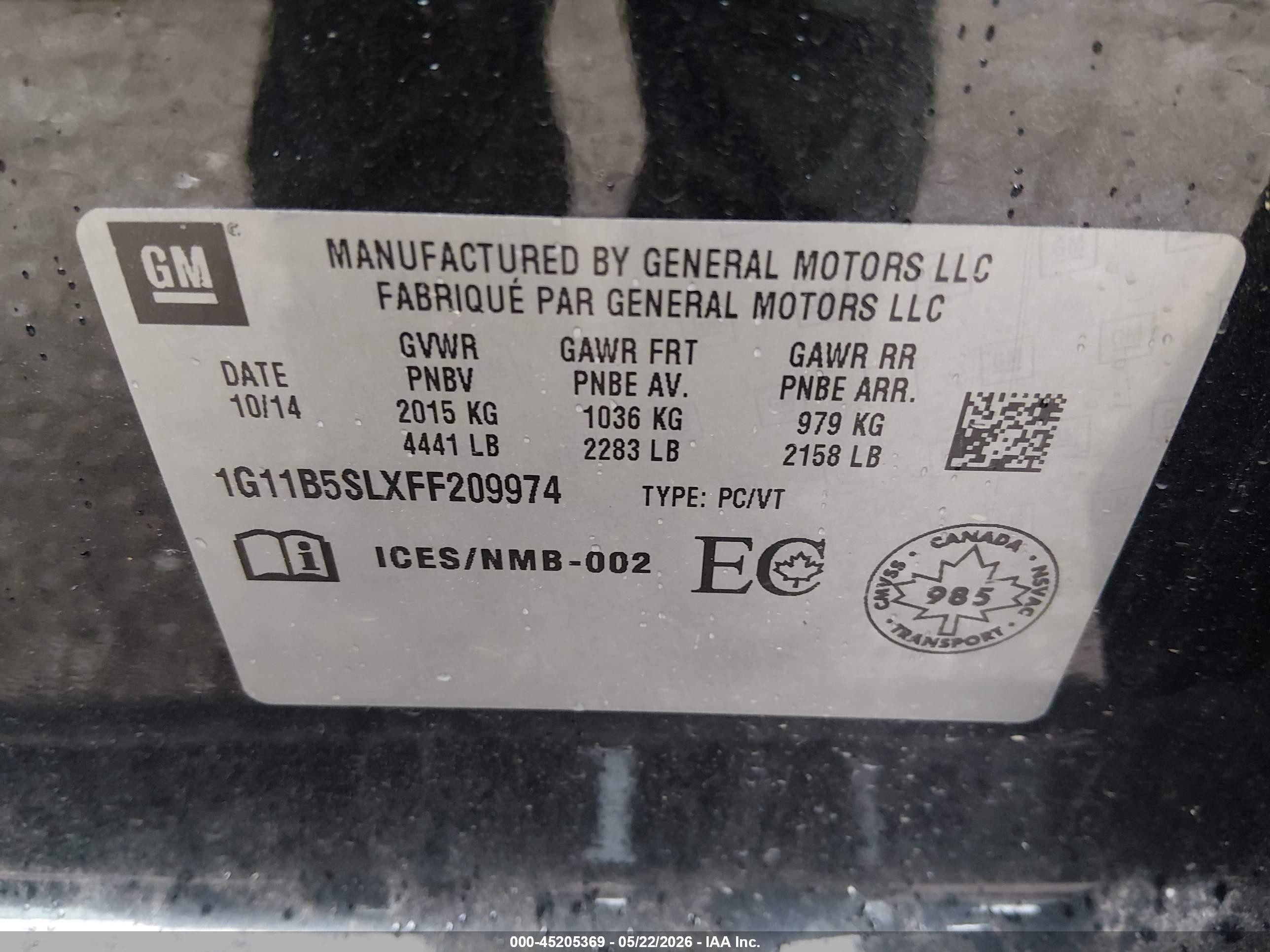 2015 Chevrolet Malibu Ls Черный vin: 1G11B5SLXFF209974