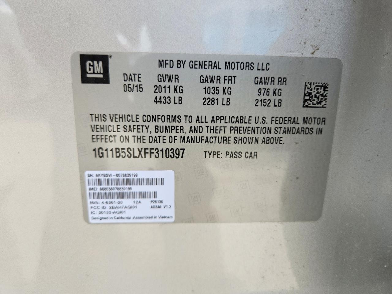 2015 Chevrolet Malibu Ls Silver vin: 1G11B5SLXFF310397