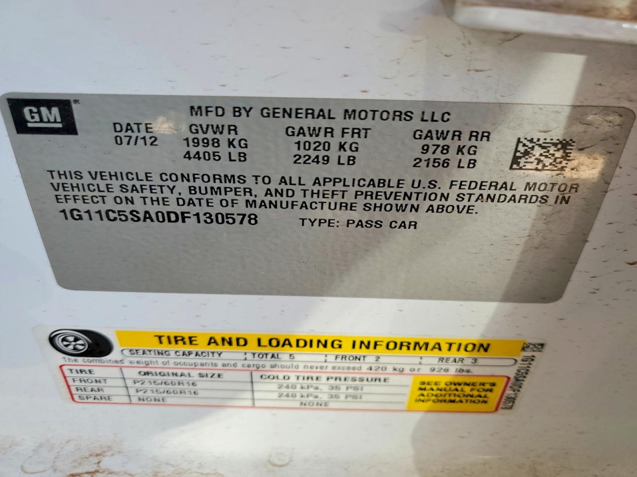 2013 Chevrolet Malibu 1lt White vin: 1G11C5SA0DF130578