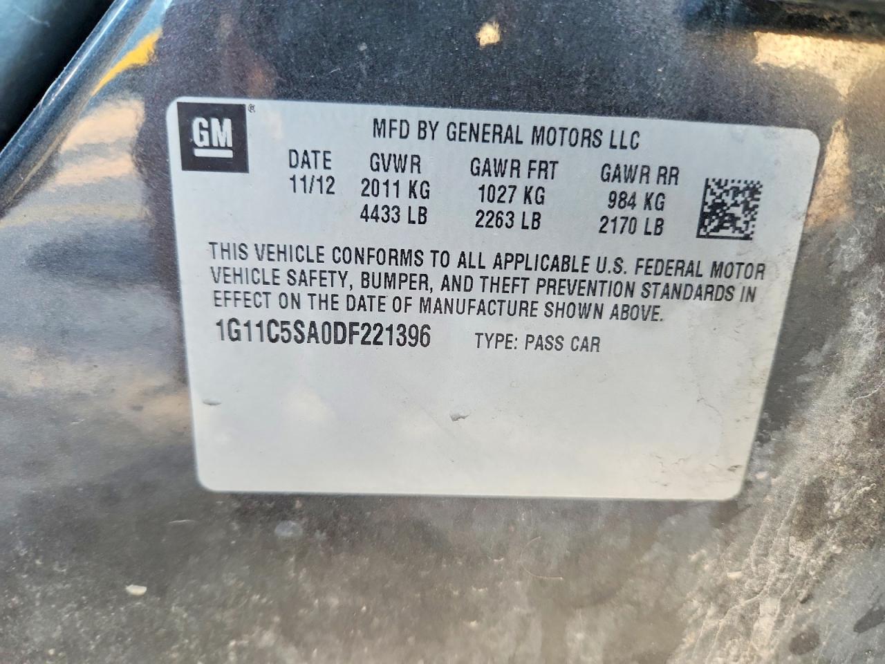 2013 Chevrolet Malibu 1lt Charcoal vin: 1G11C5SA0DF221396