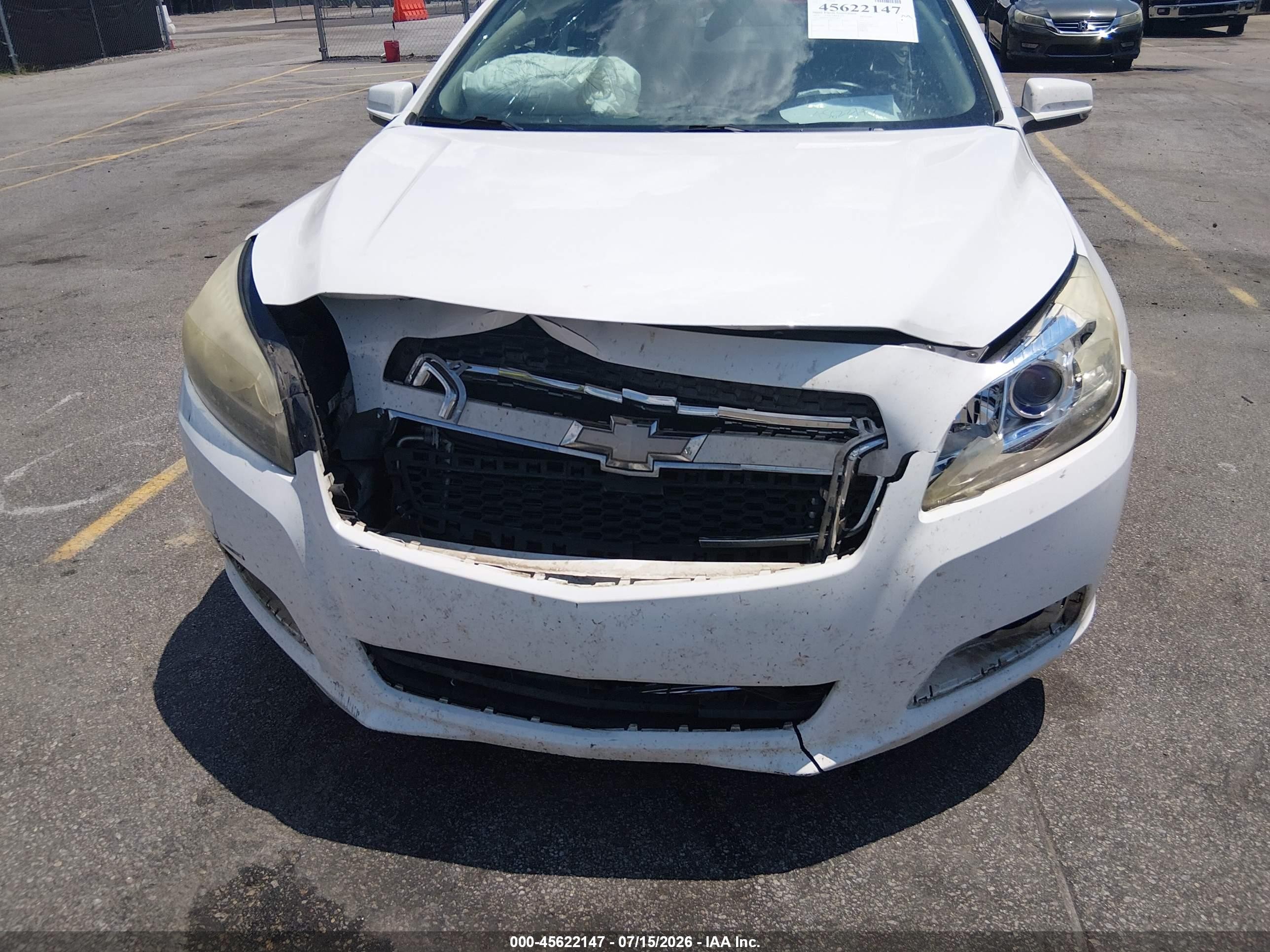 2013 Chevrolet Malibu 1lt Белый vin: 1G11C5SA0DF258075