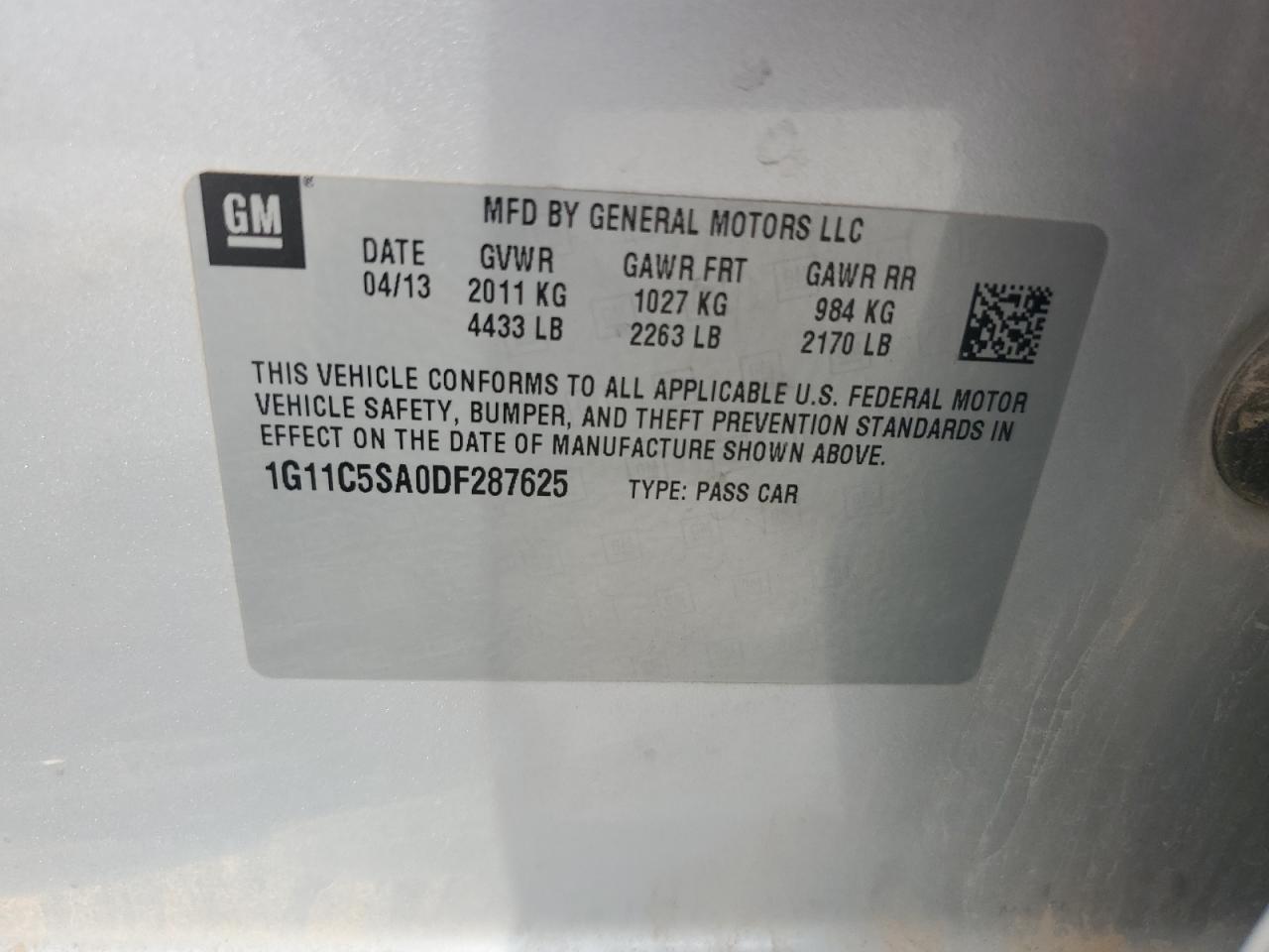 2013 Chevrolet Malibu 1lt Silver vin: 1G11C5SA0DF287625