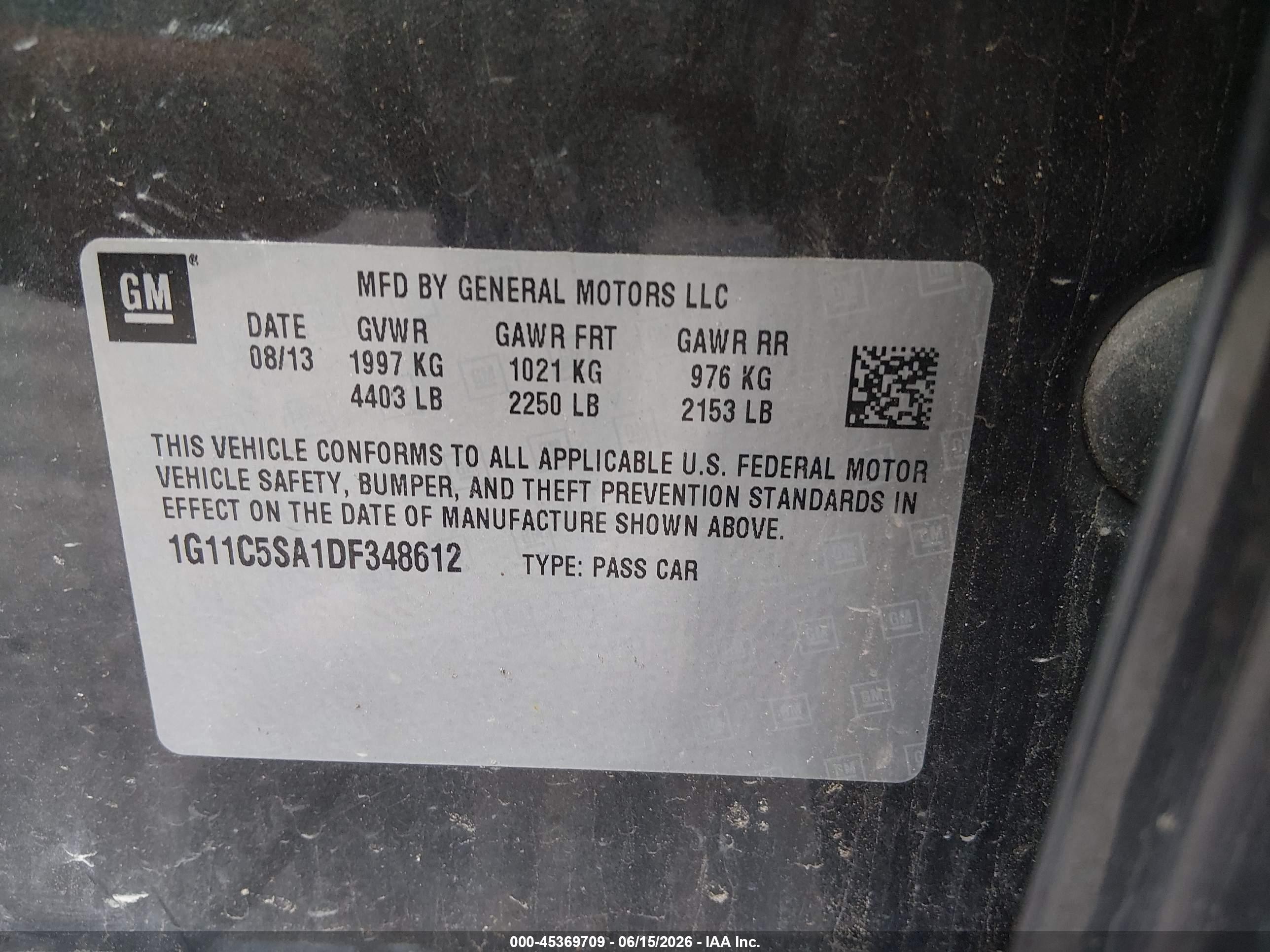 2013 Chevrolet Malibu 1lt Gray vin: 1G11C5SA1DF348612