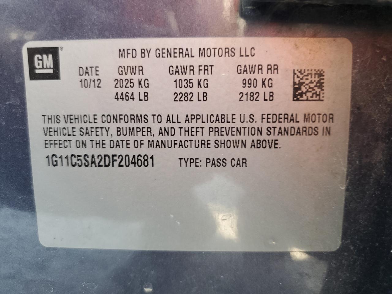 2013 Chevrolet Malibu 1lt Blue vin: 1G11C5SA2DF204681