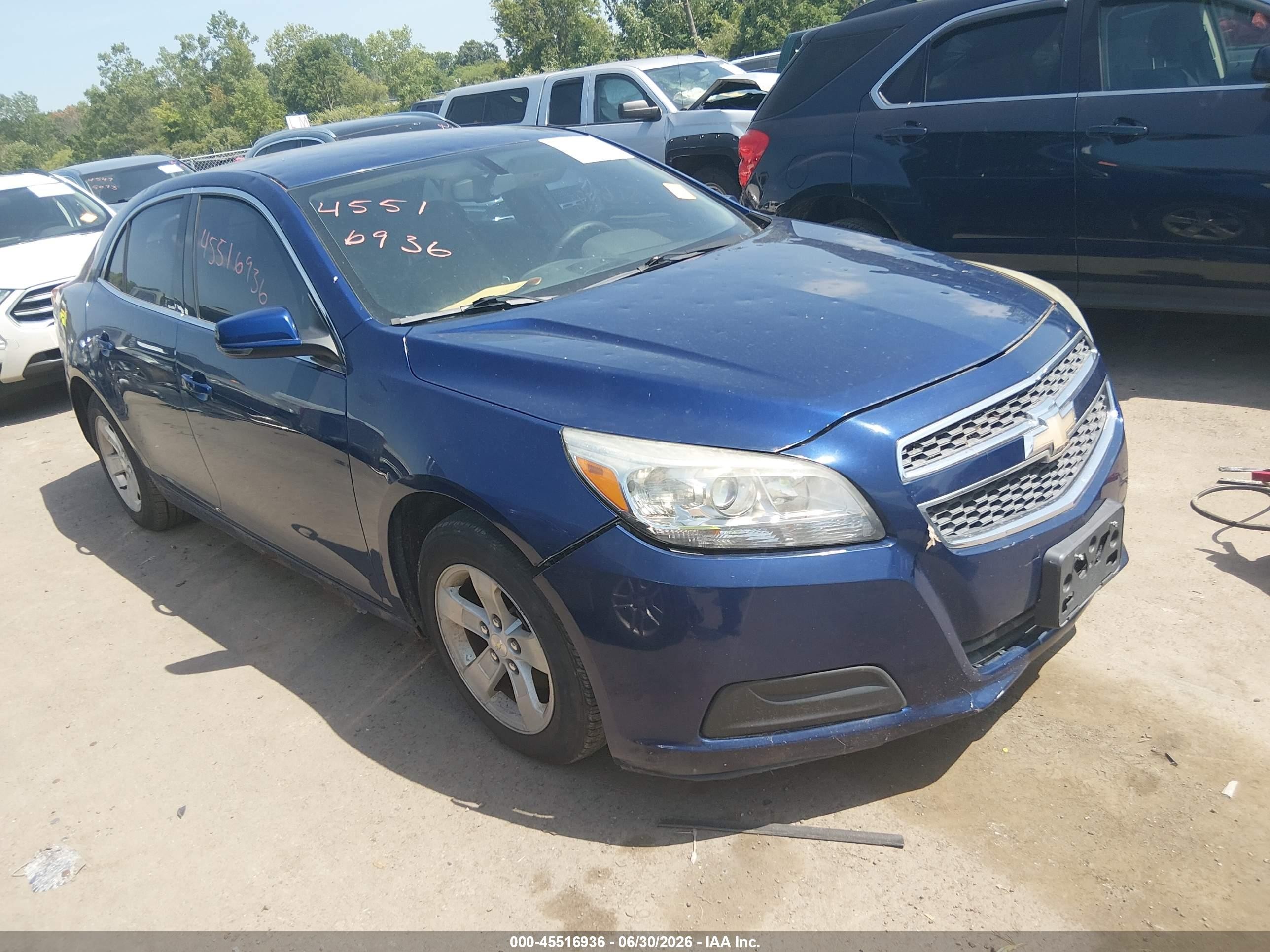 2013 Chevrolet Malibu 1lt Blue vin: 1G11C5SA2DU117228