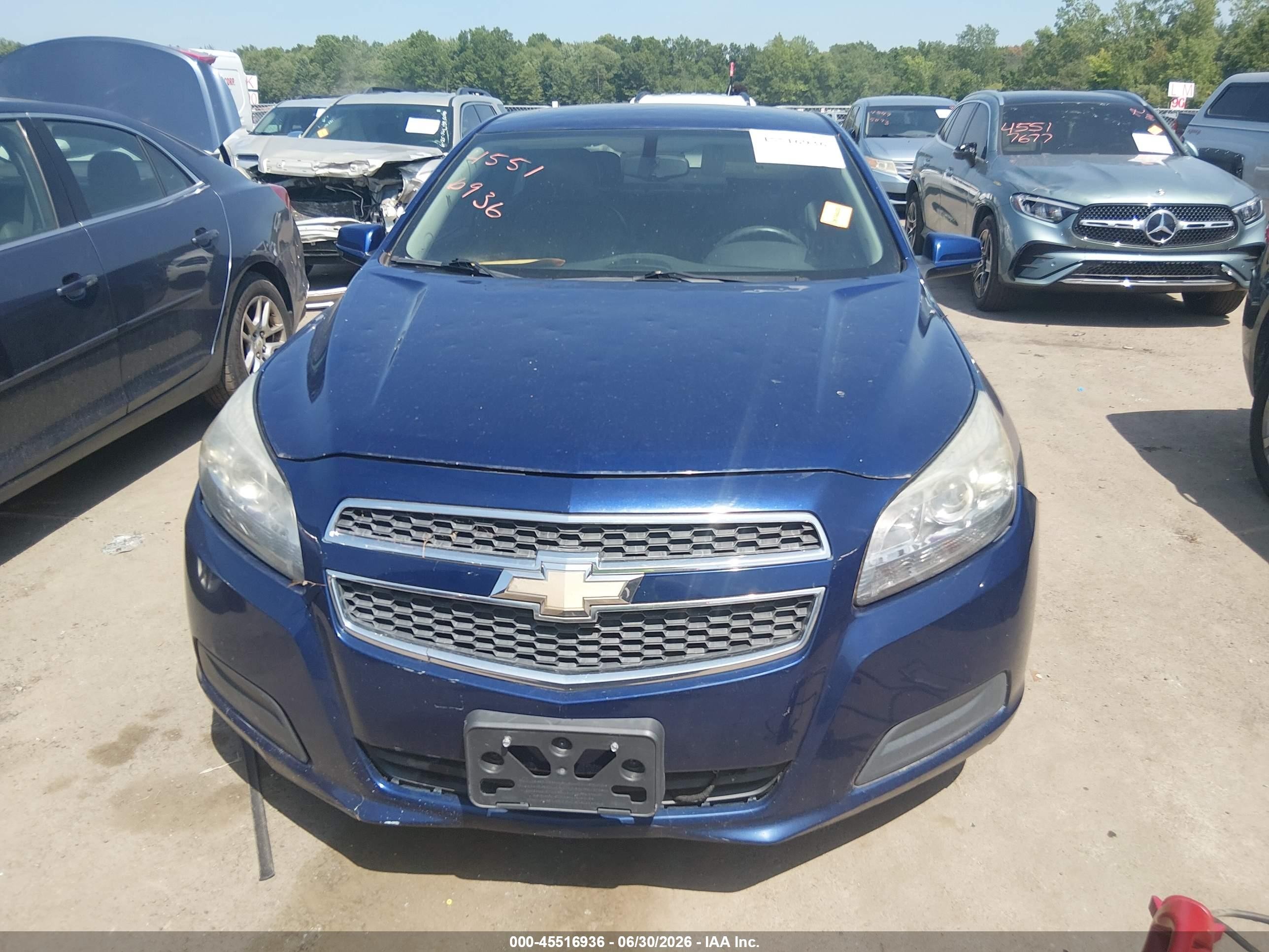2013 Chevrolet Malibu 1lt Blue vin: 1G11C5SA2DU117228