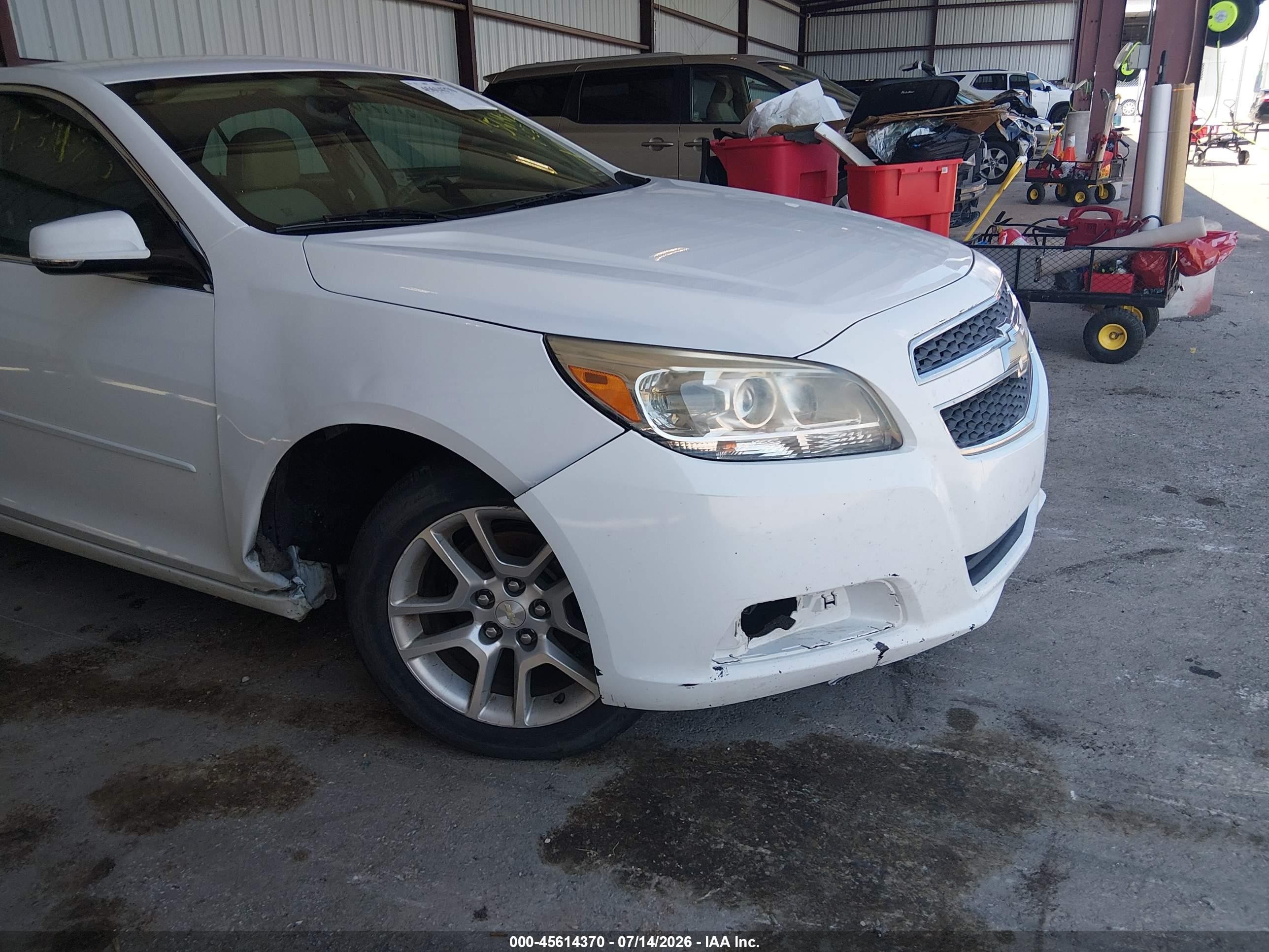 2013 Chevrolet Malibu 1lt White vin: 1G11C5SA3DF122345