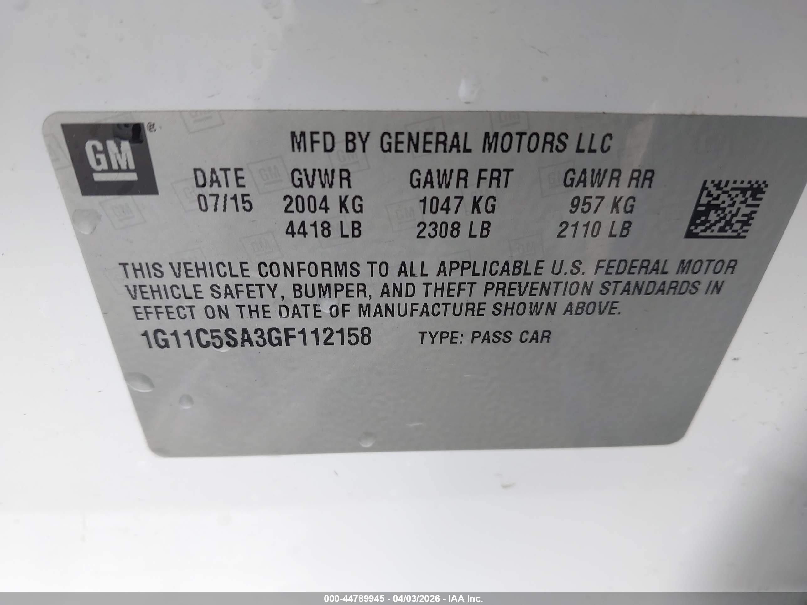 2016 Chevrolet Malibu Limited Lt Белый vin: 1G11C5SA3GF112158