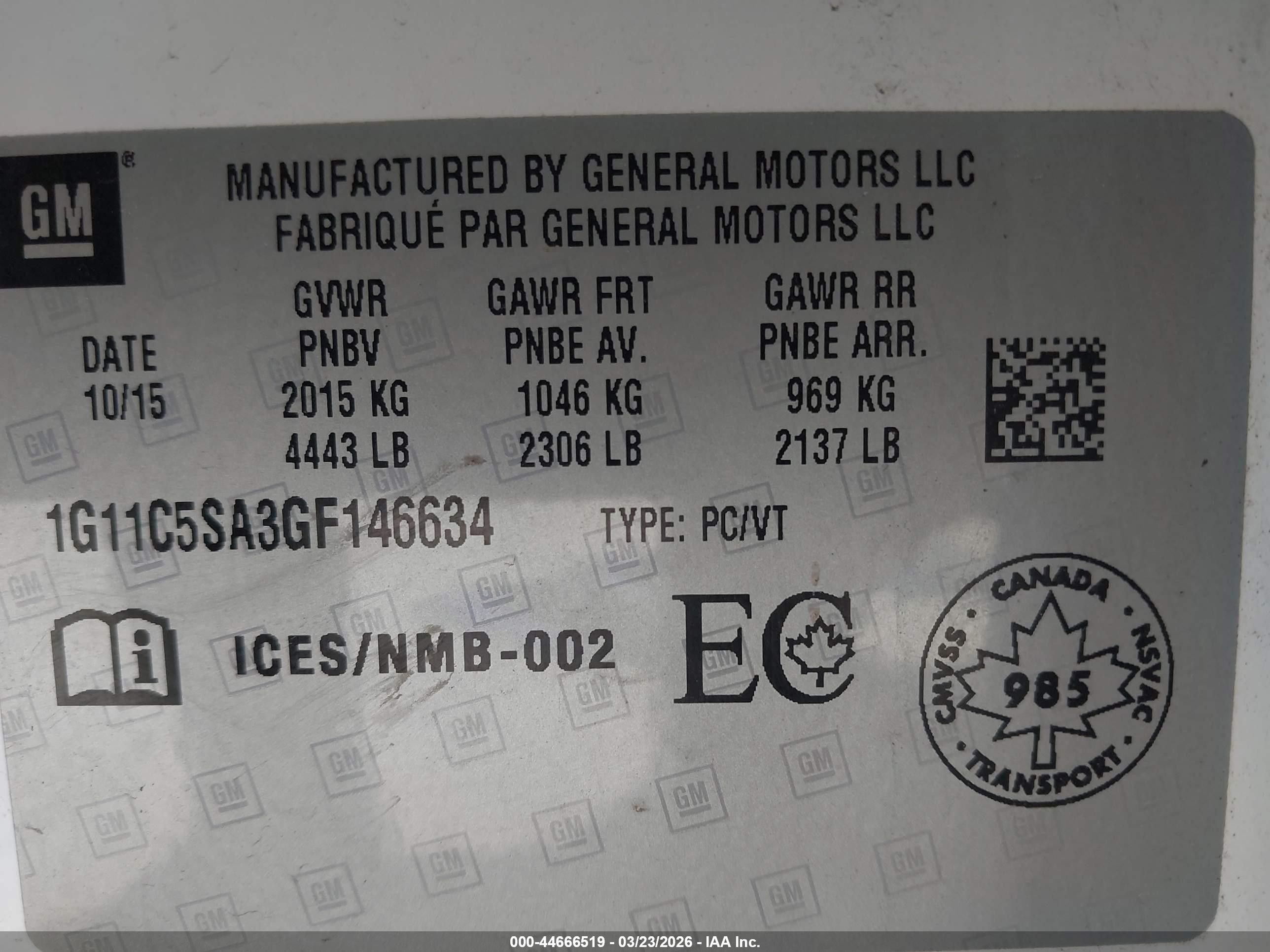 2016 Chevrolet Malibu Limited Lt Белый vin: 1G11C5SA3GF146634