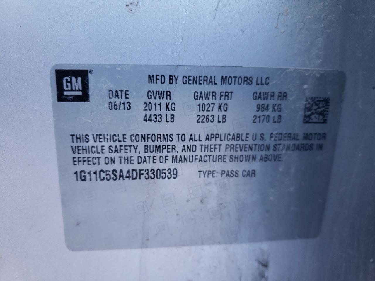 2013 Chevrolet Malibu 1lt Silver vin: 1G11C5SA4DF330539