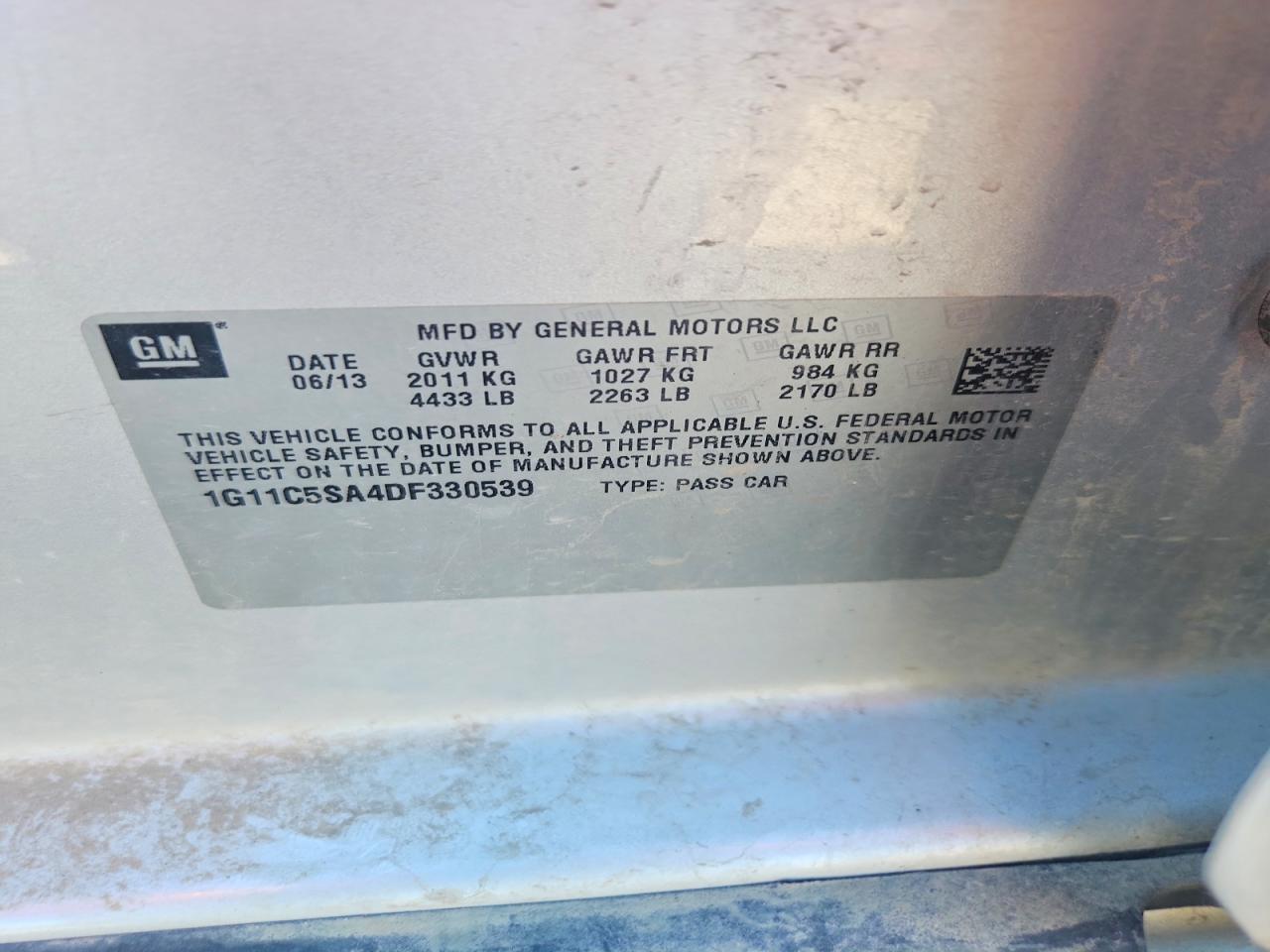 2013 Chevrolet Malibu 1lt Silver vin: 1G11C5SA4DF330539