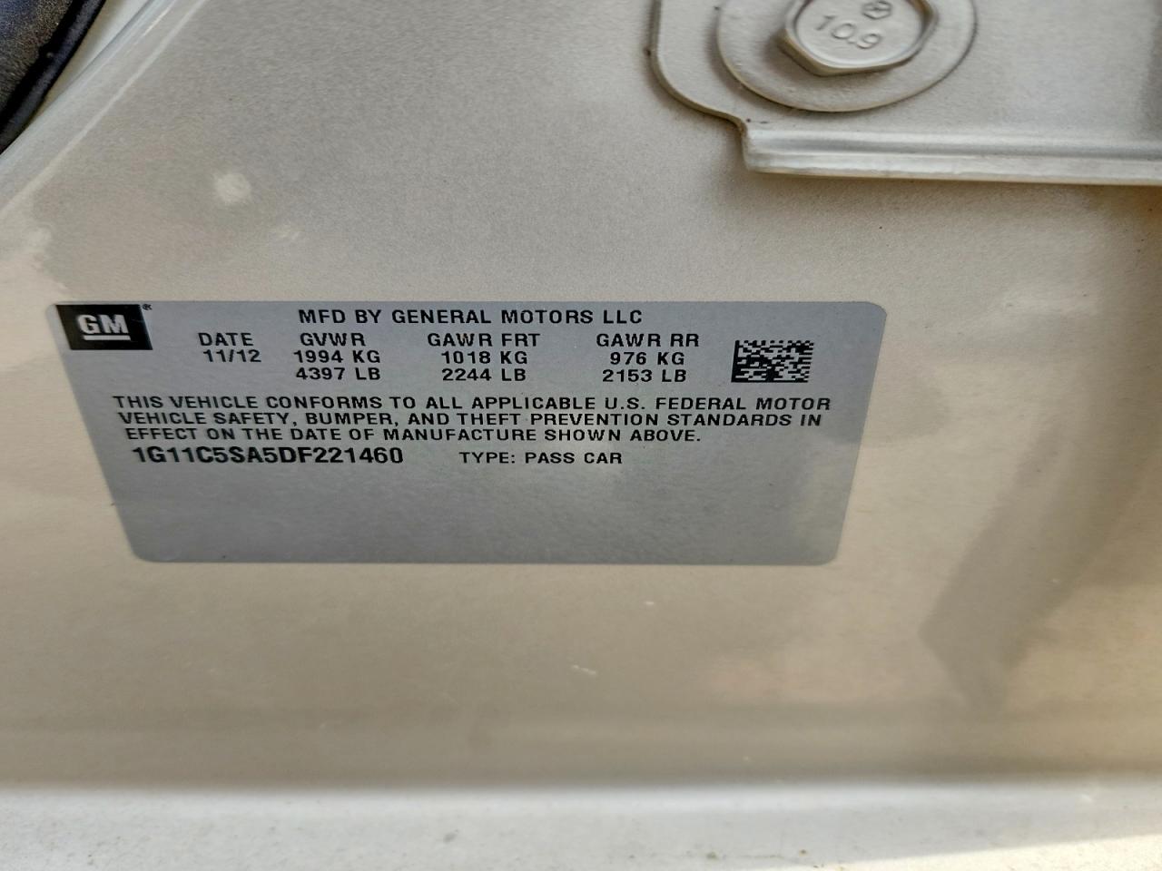 2013 Chevrolet Malibu 1lt Gold vin: 1G11C5SA5DF221460