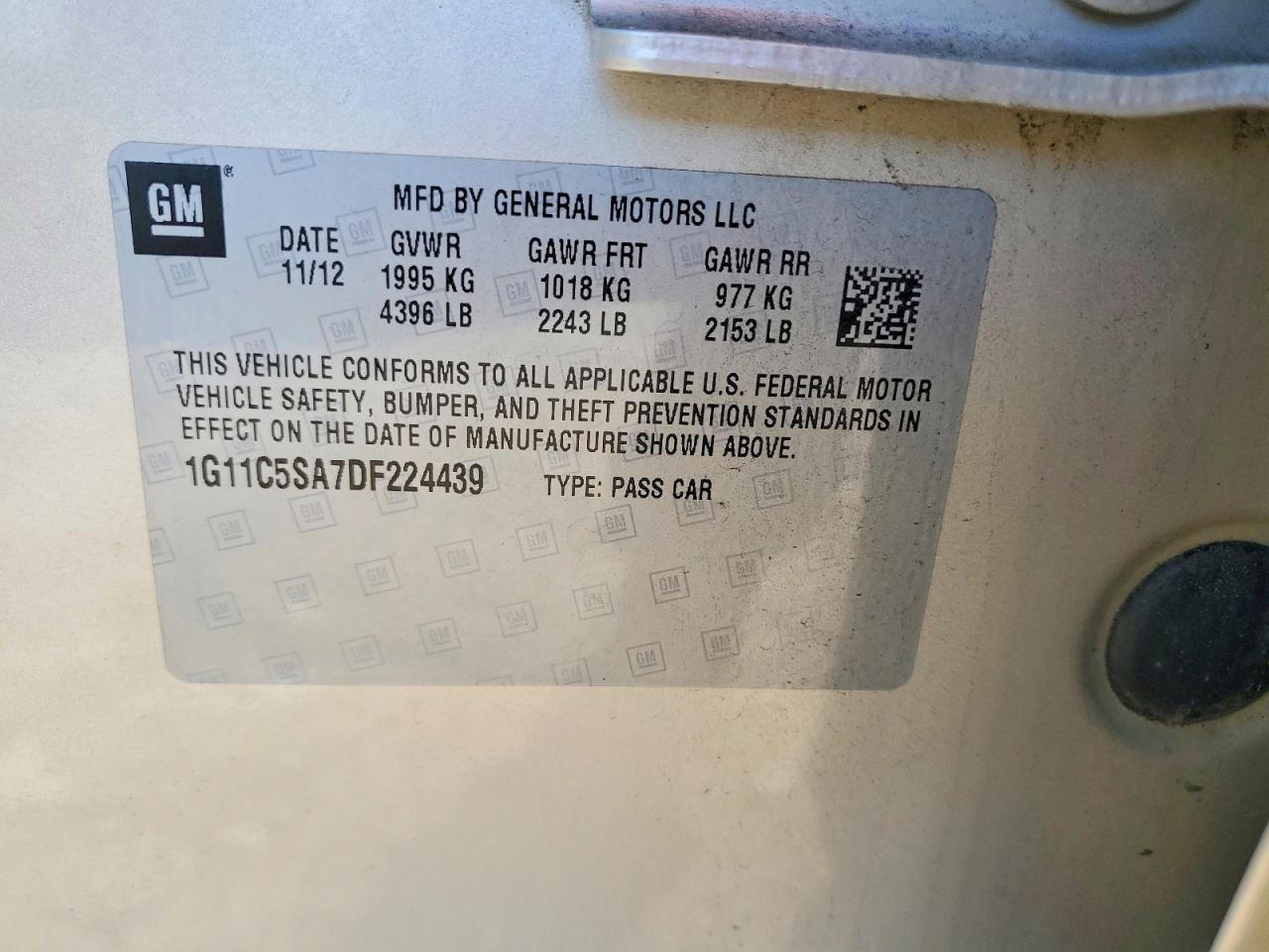 2013 Chevrolet Malibu 1lt Золотой vin: 1G11C5SA7DF224439