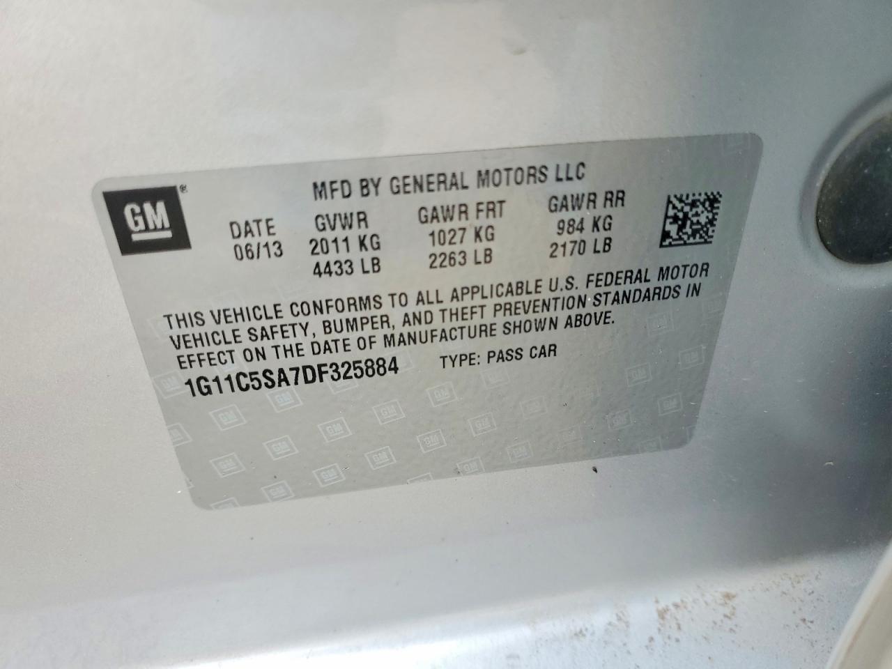 2013 Chevrolet Malibu 1lt Silver vin: 1G11C5SA7DF325884