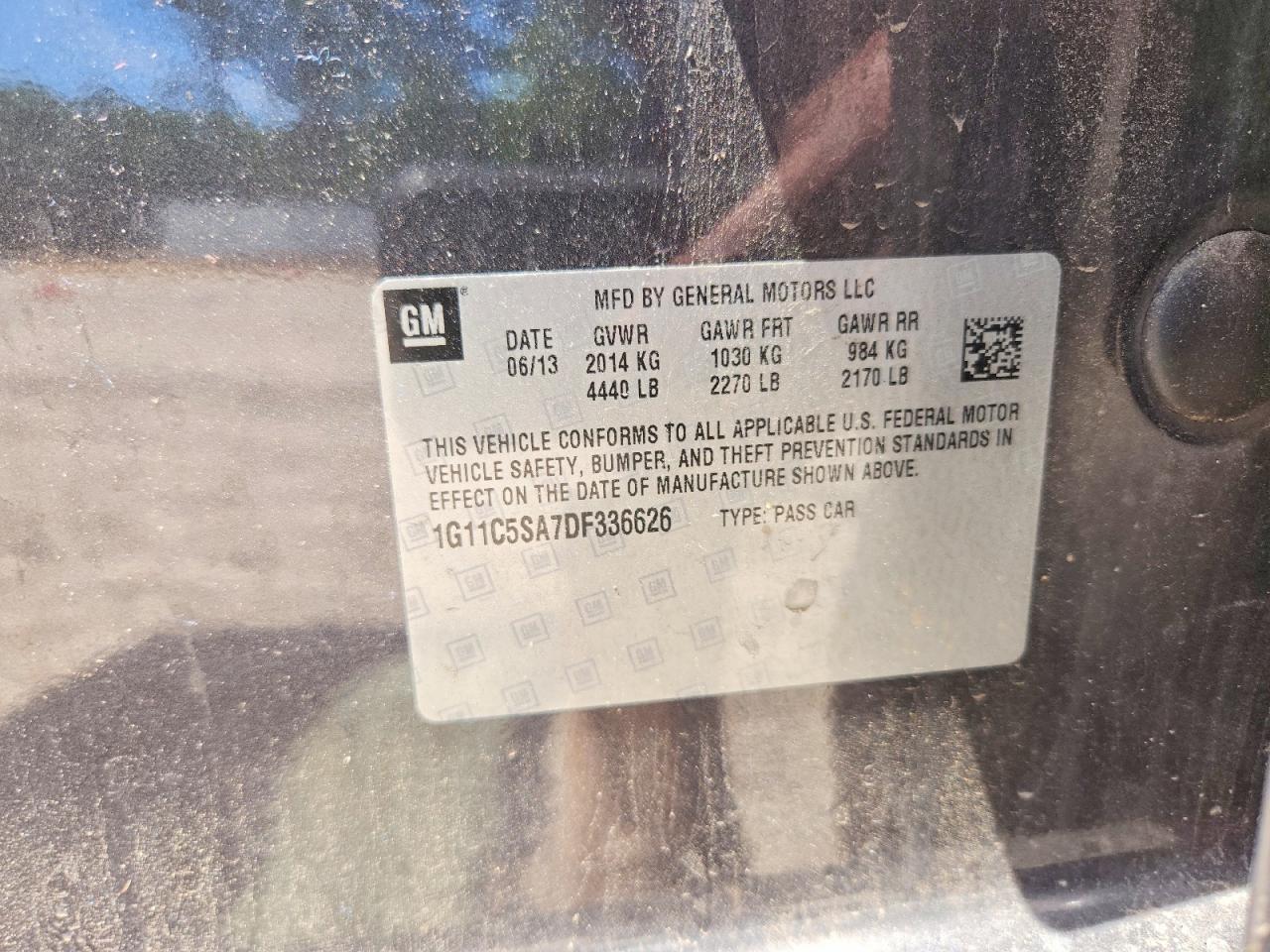 2013 Chevrolet Malibu 1lt Gray vin: 1G11C5SA7DF336626