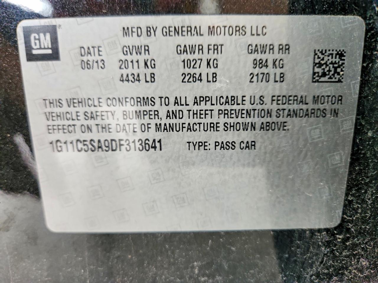 2013 Chevrolet Malibu 1lt Black vin: 1G11C5SA9DF313641