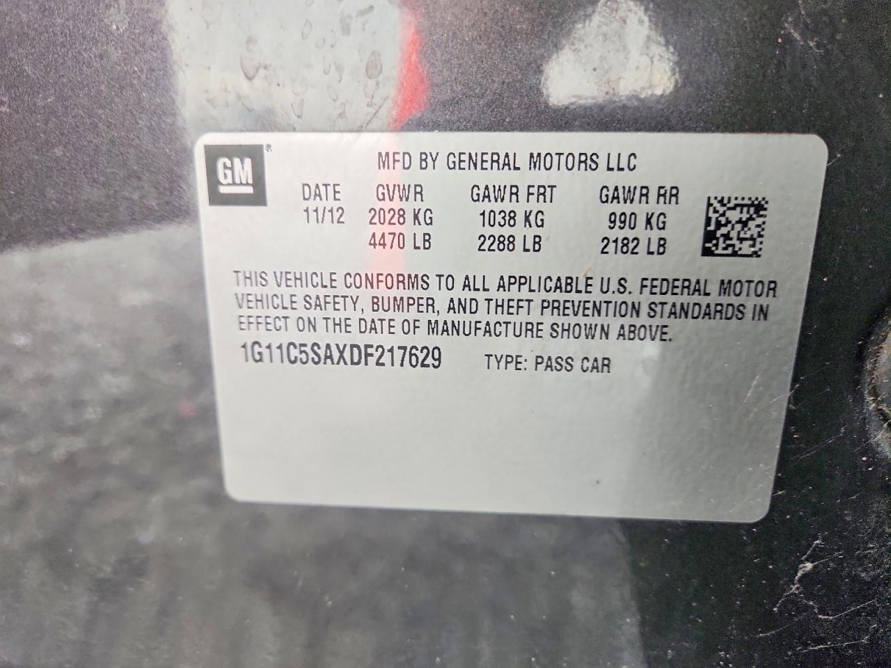 2013 Chevrolet Malibu 1lt Gray vin: 1G11C5SAXDF217629