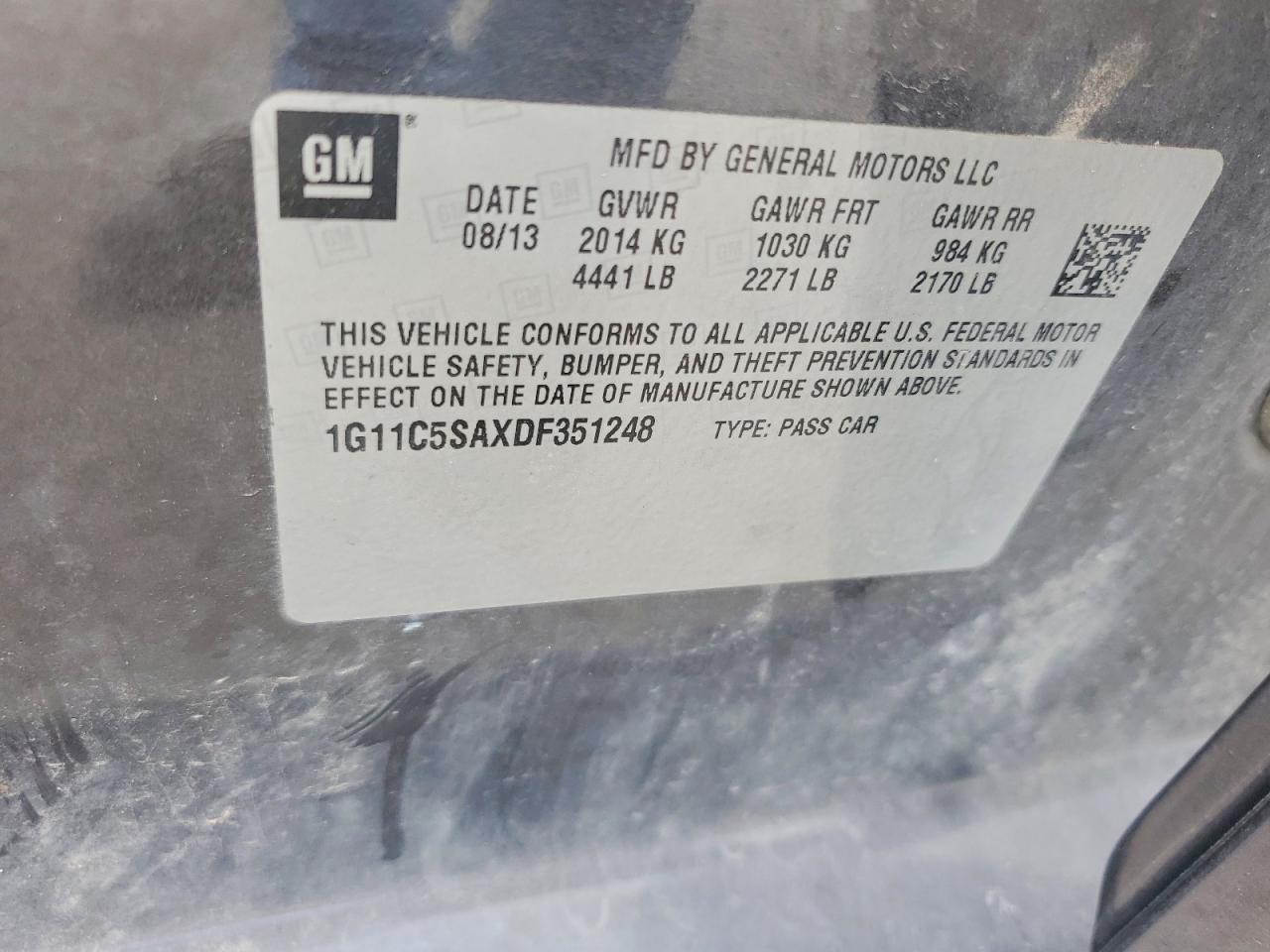 2013 Chevrolet Malibu 1lt Gray vin: 1G11C5SAXDF351248