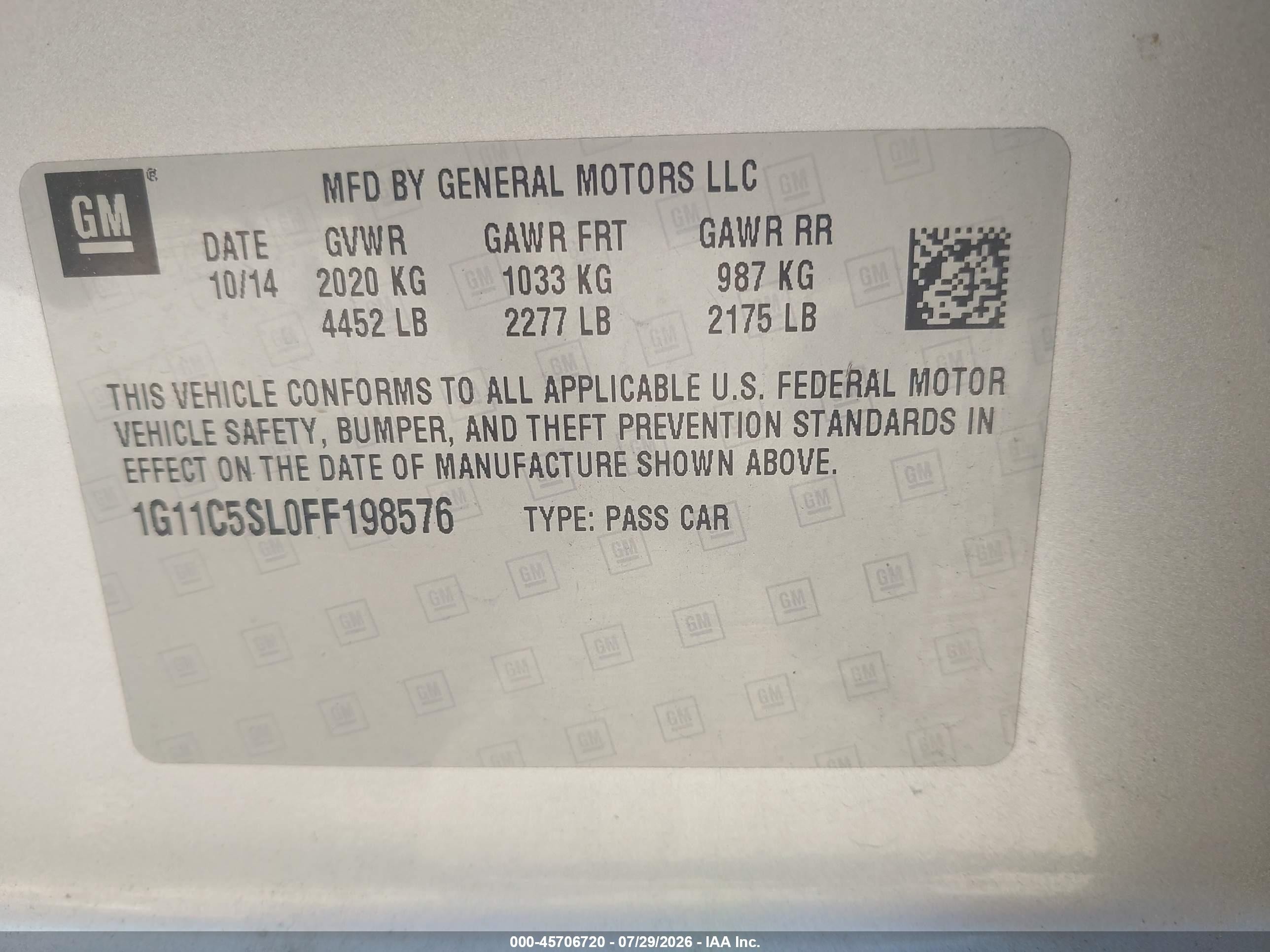 2015 Chevrolet Malibu 1lt Gray vin: 1G11C5SL0FF198576